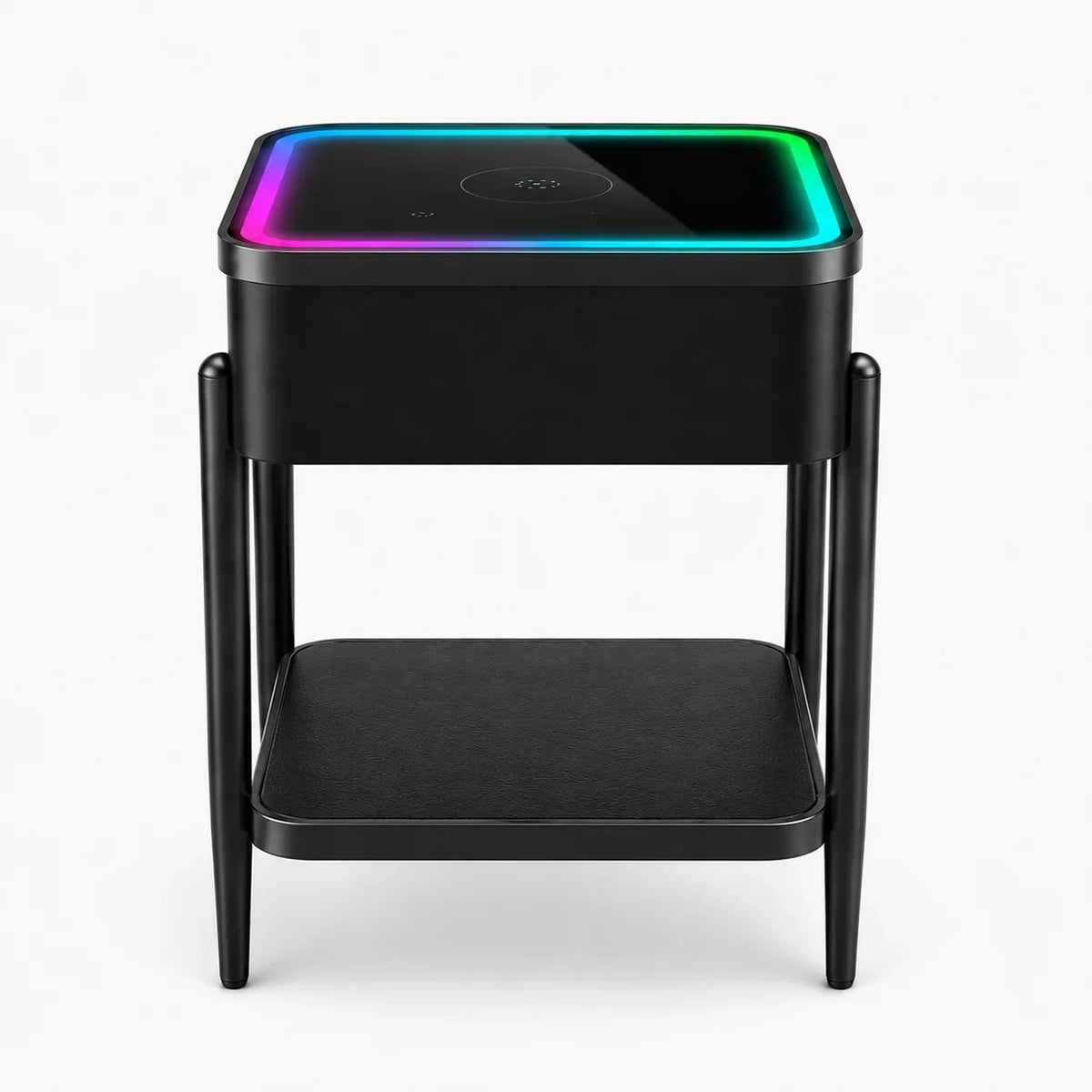 Masuta LED RGB SMART PREMIUM Patrata Incarcare Wireless | Boxa Bluetooth | USB | TWS | Control Touch