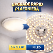 Modul LED Magnetic 30cm, 28W/38W/48W cu 5 Lumini Reglabile din Buton