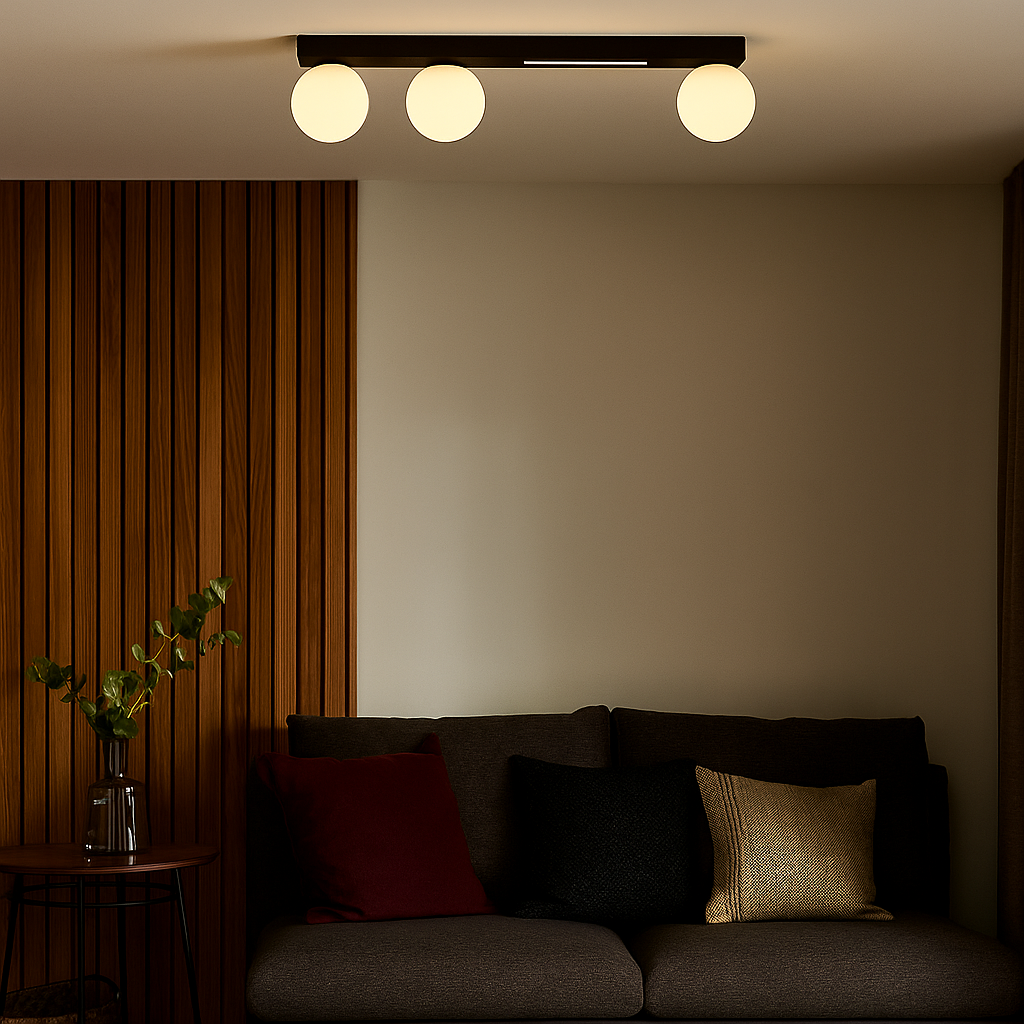 Aplica LED 70cm Neagra SUFITOWA