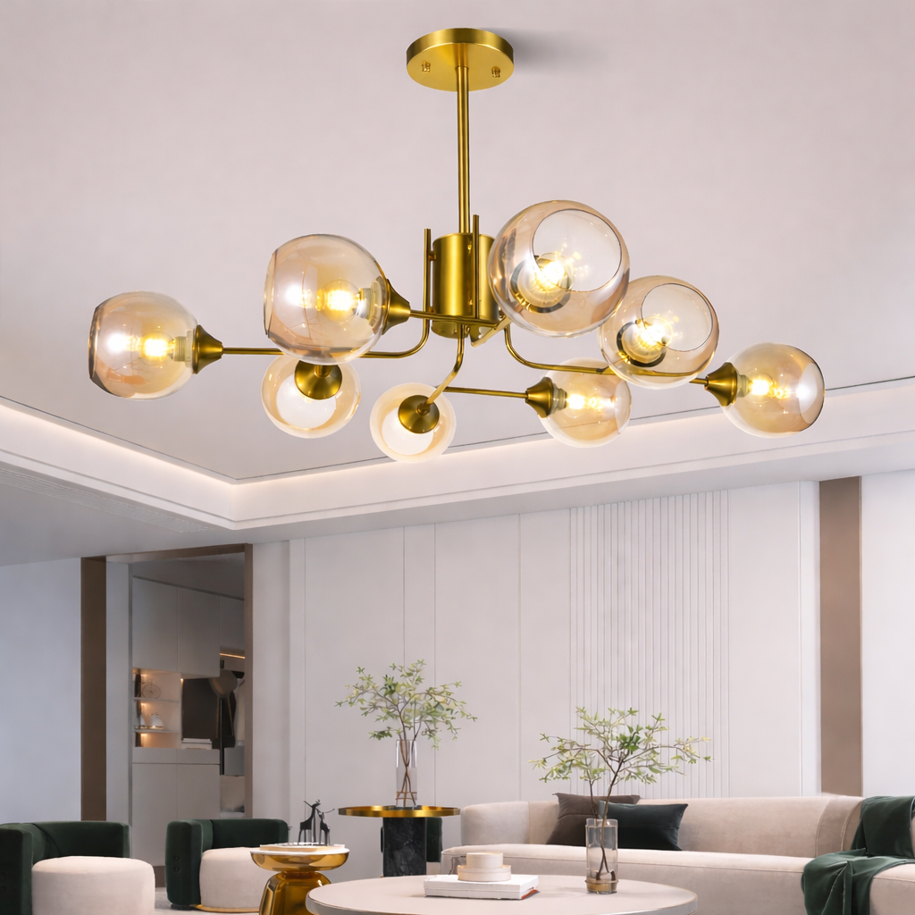 Lustra Abajur Transparent Orion GOLD 8xE27