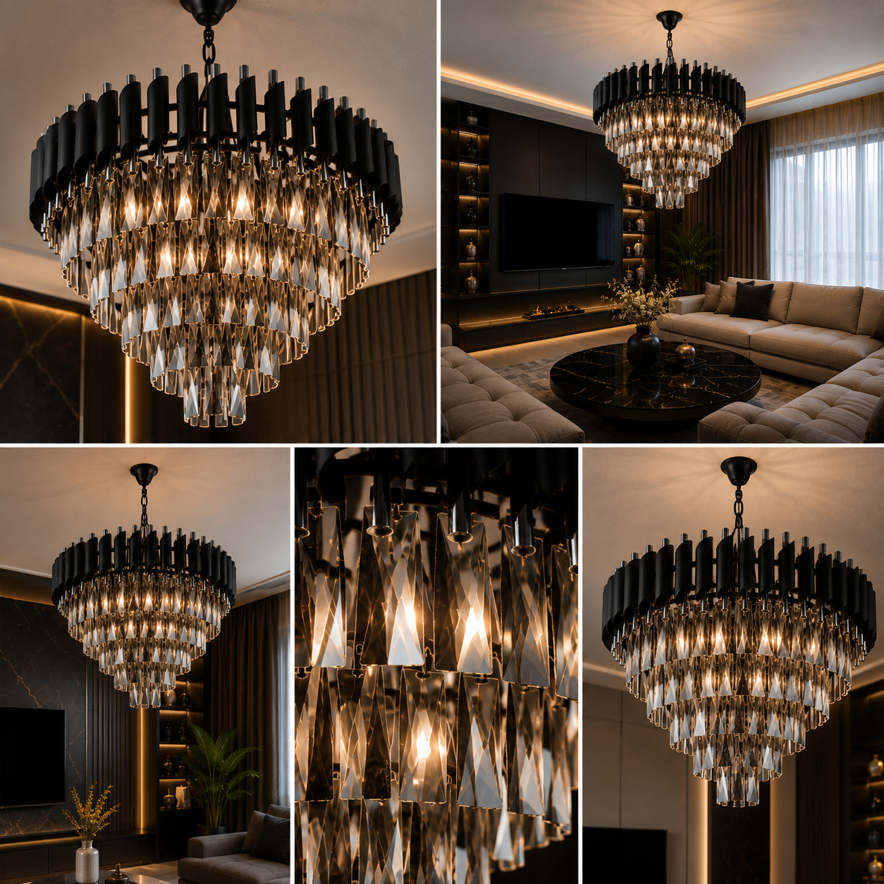 Candelabru Cristal Premium BLACK PANTHER SUBLIME 490mm