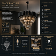 Candelabru Cristal Premium BLACK PANTHER SUBLIME 490mm
