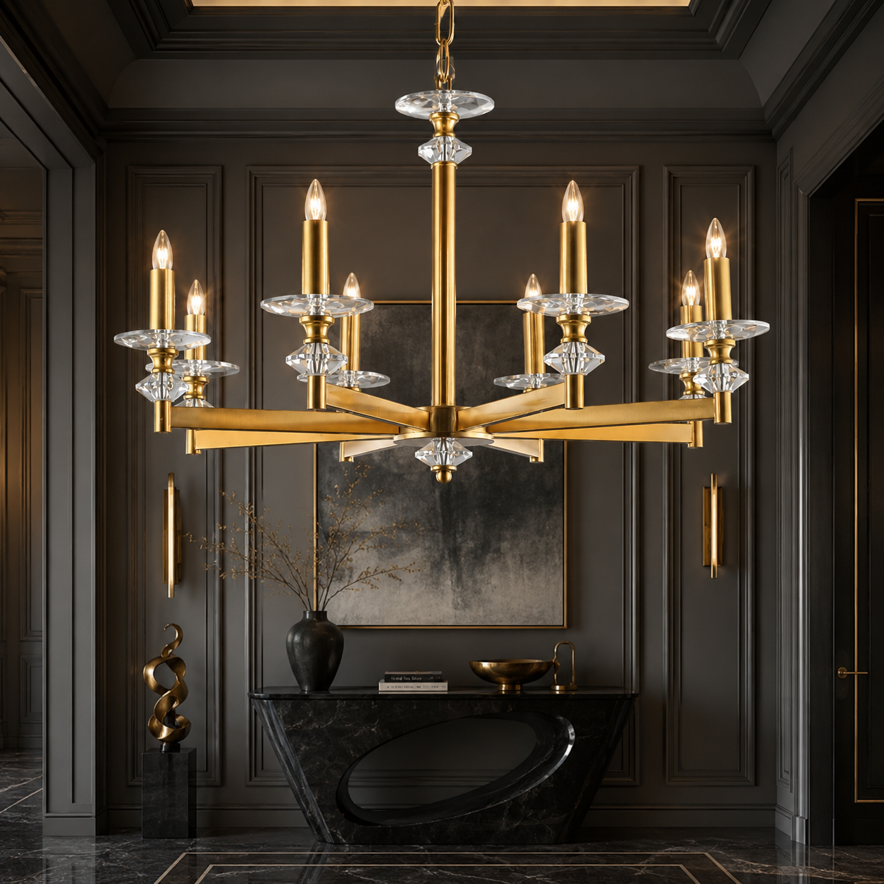 Candelabru 8xE14 ANGELYC SUBLIME Gold 68CM