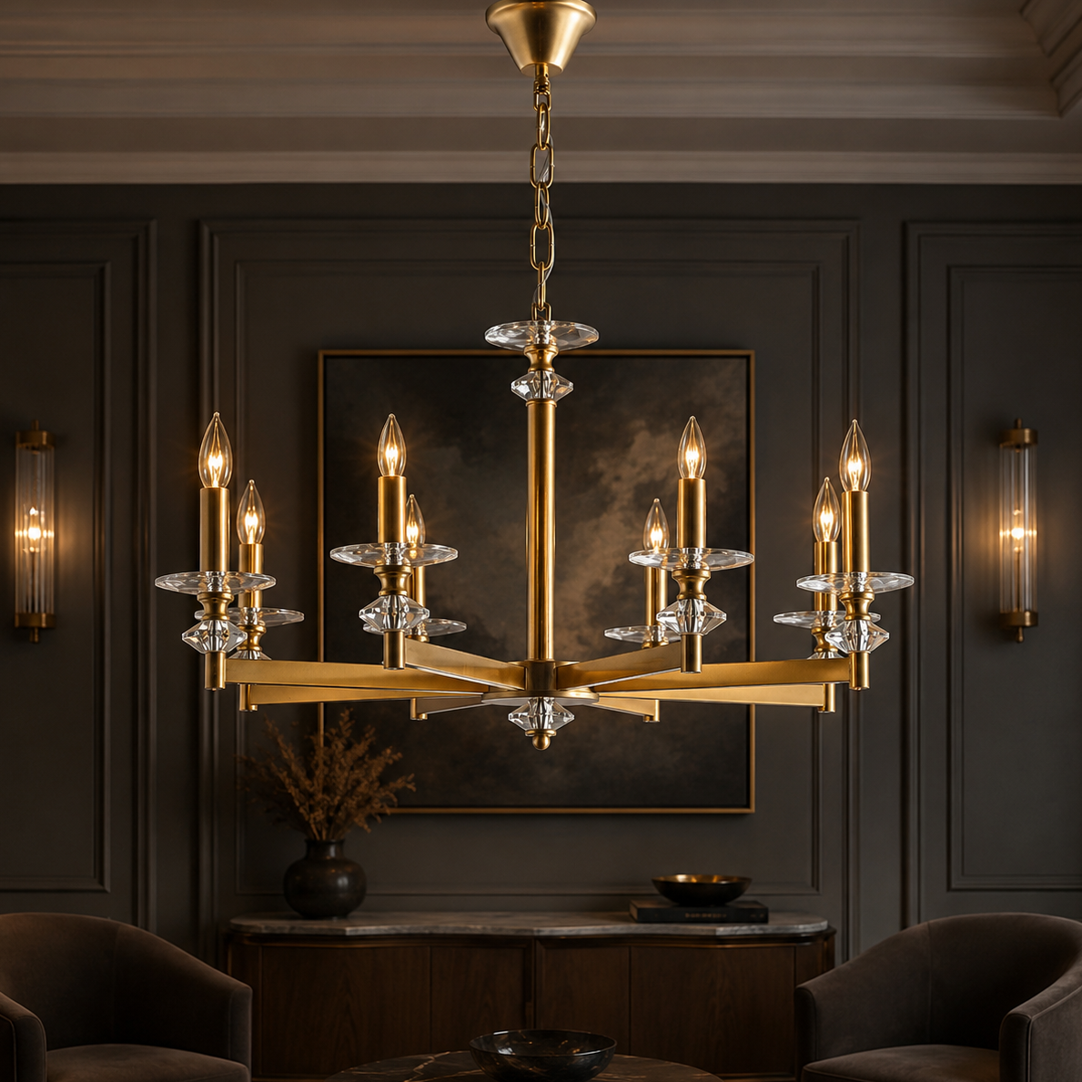 Candelabru 8xE14 ANGELYC SUBLIME Gold 68CM