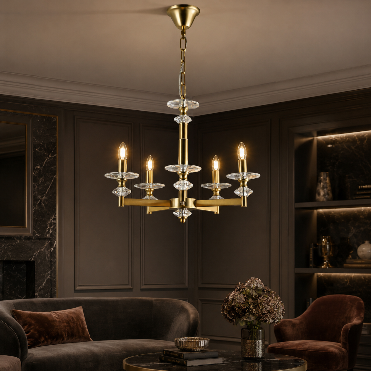 Candelabru 5xE14 ANGELYC SUBLIME Gold 48CM