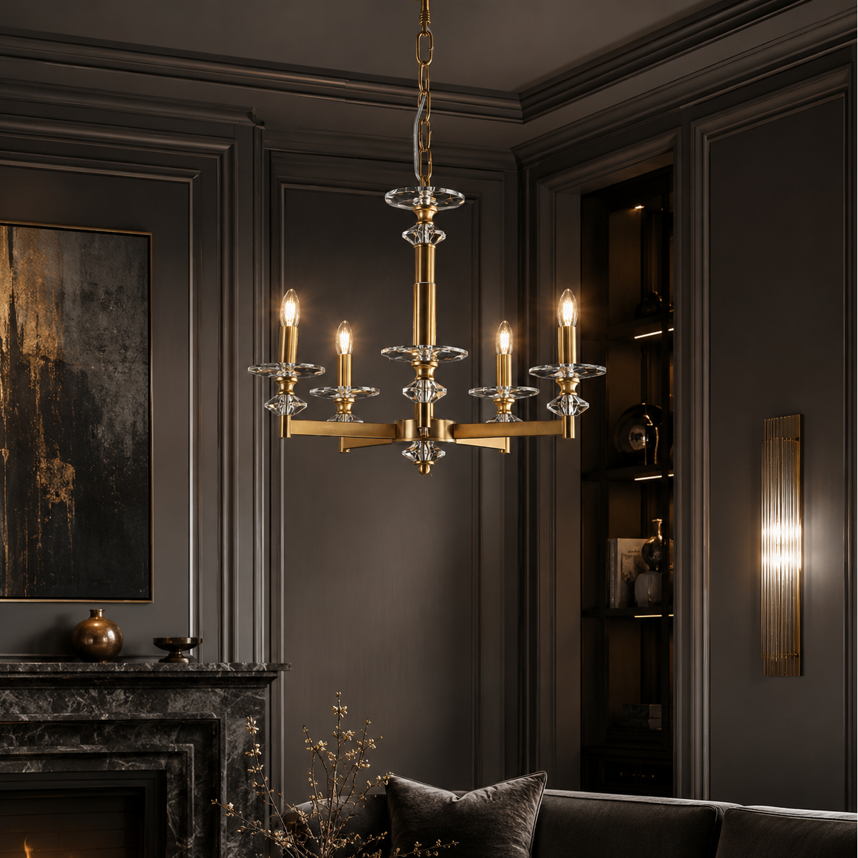 Candelabru 5xE14 ANGELYC SUBLIME Gold 48CM