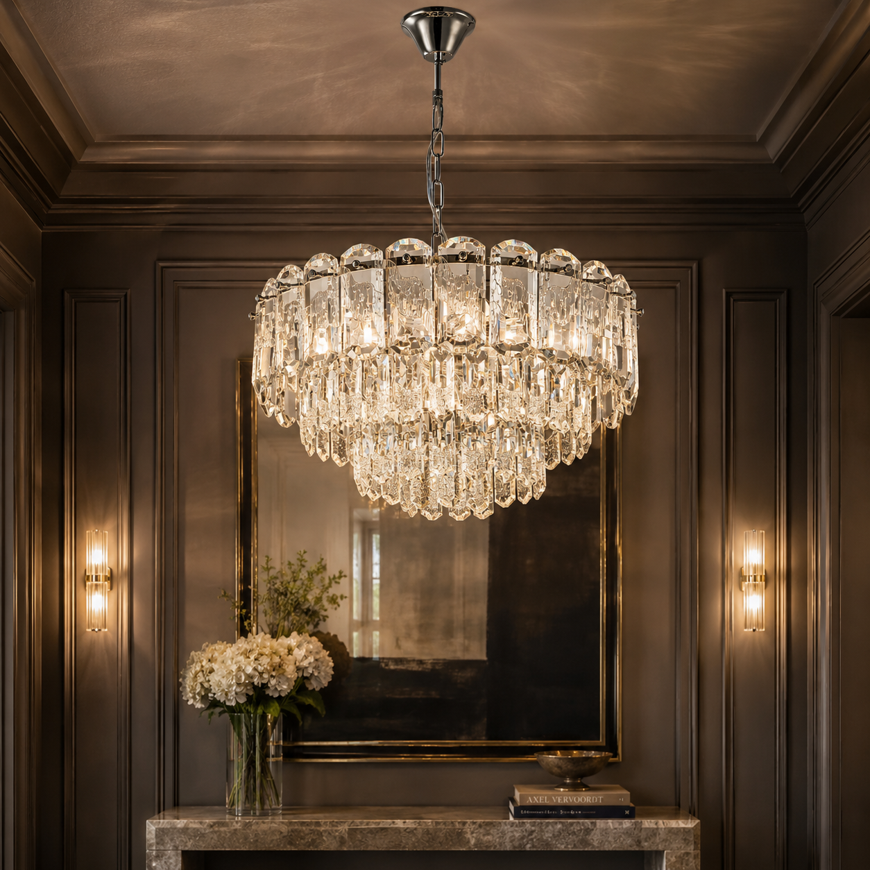 Candelabru CELESTE Crom Cristal 10xE14 480mm Clasic Elegance