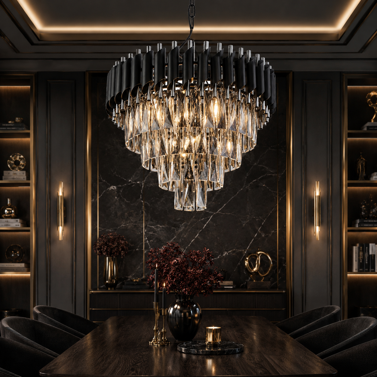 Candelabru Cristal Premium BLACK PANTHER SUBLIME 490mm