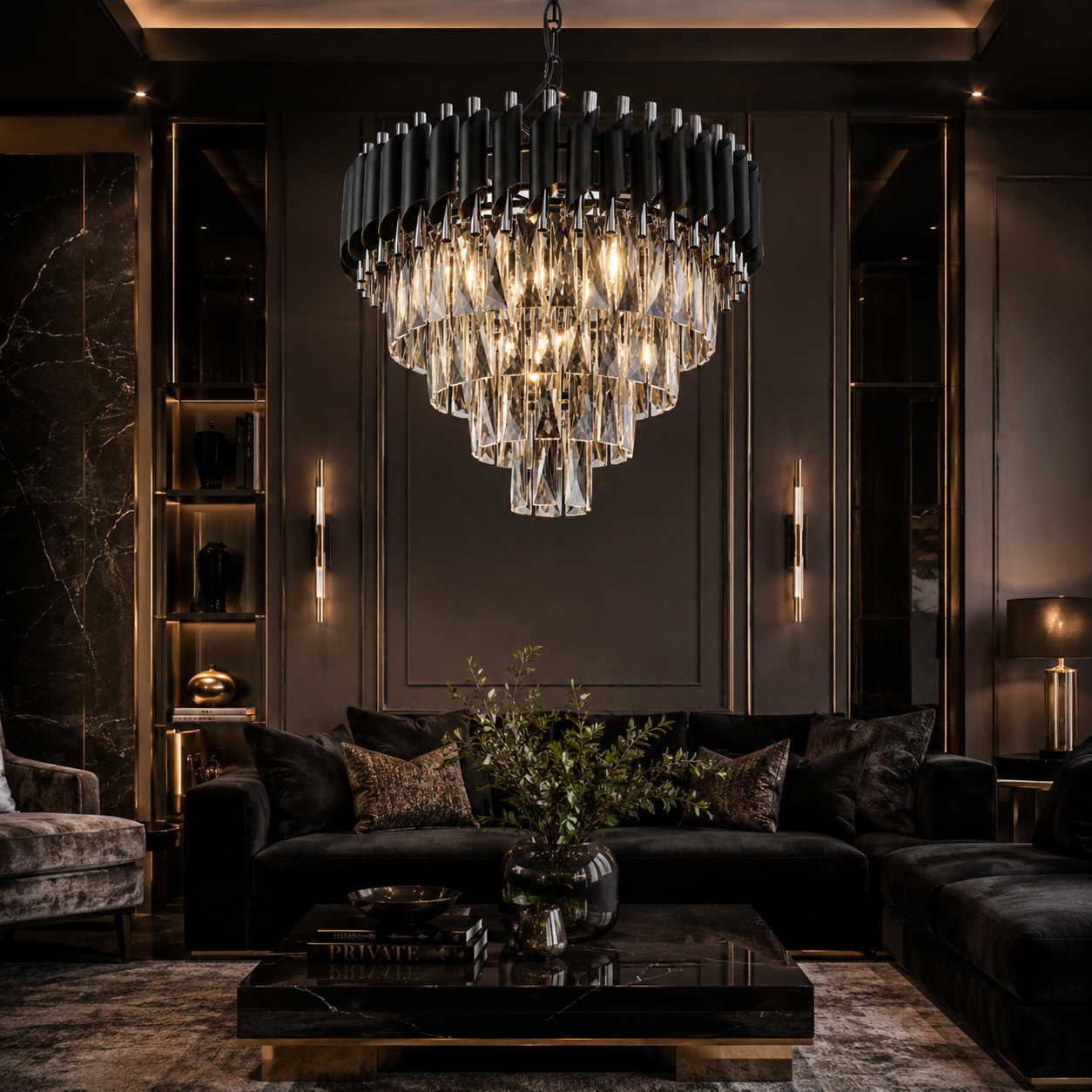 Candelabru Cristal Premium BLACK PANTHER SUBLIME 490mm