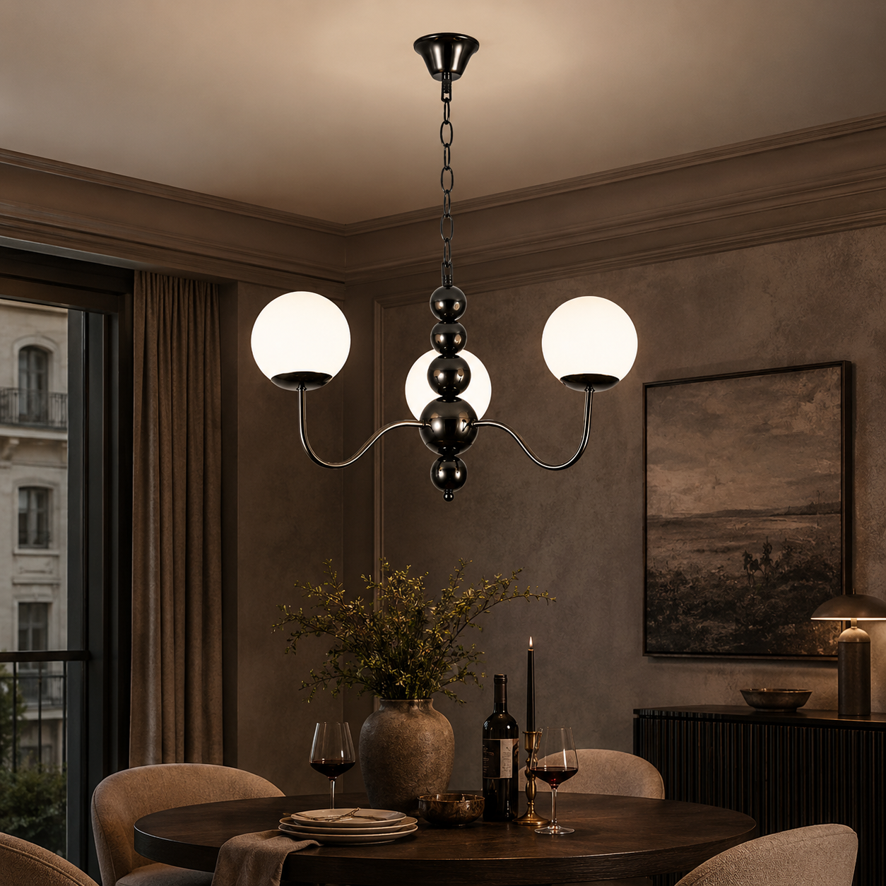 Lustra Abajur SIENA NOIR 3xE27 Black