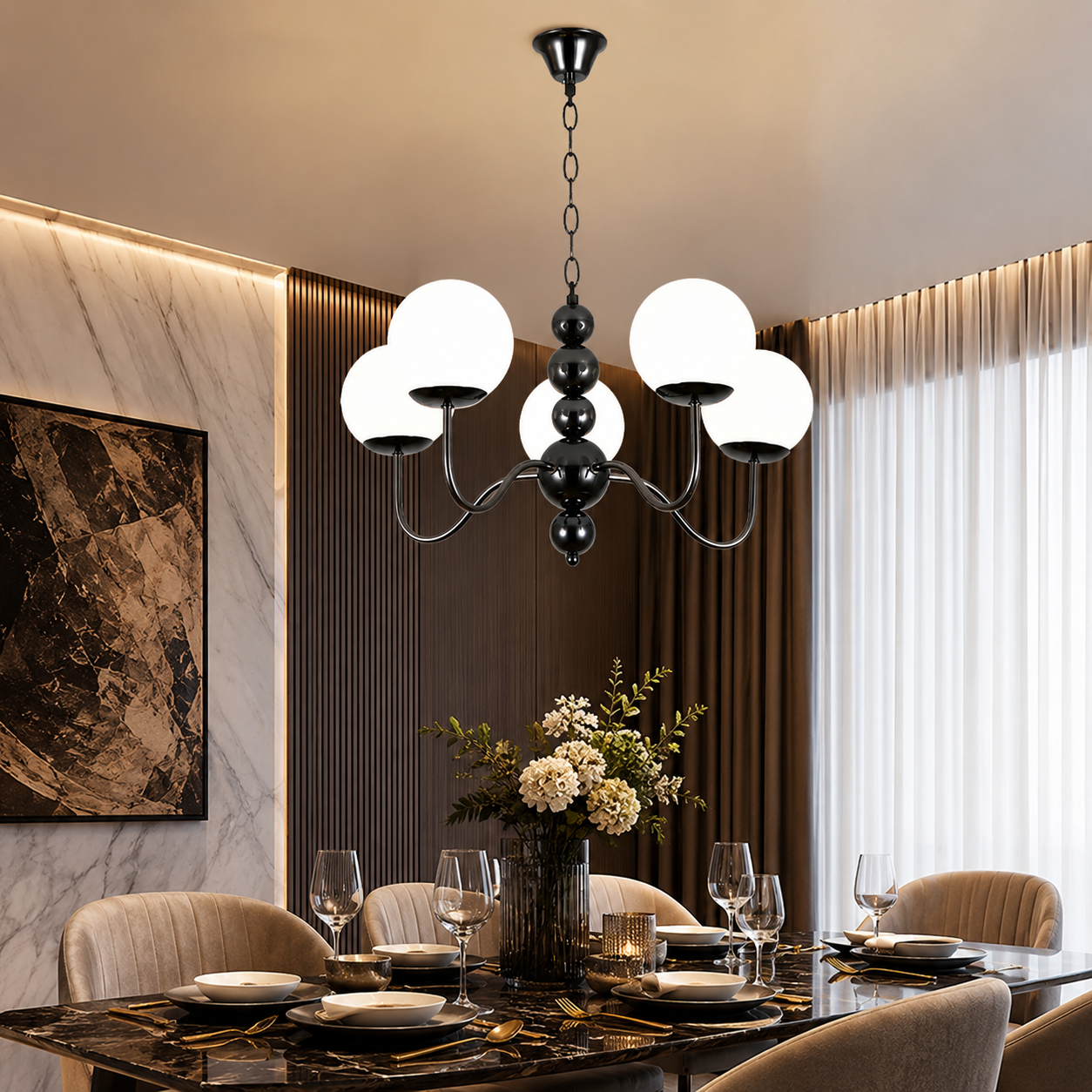 Lustra Abajur SIENA NOIR 5xE27 Black