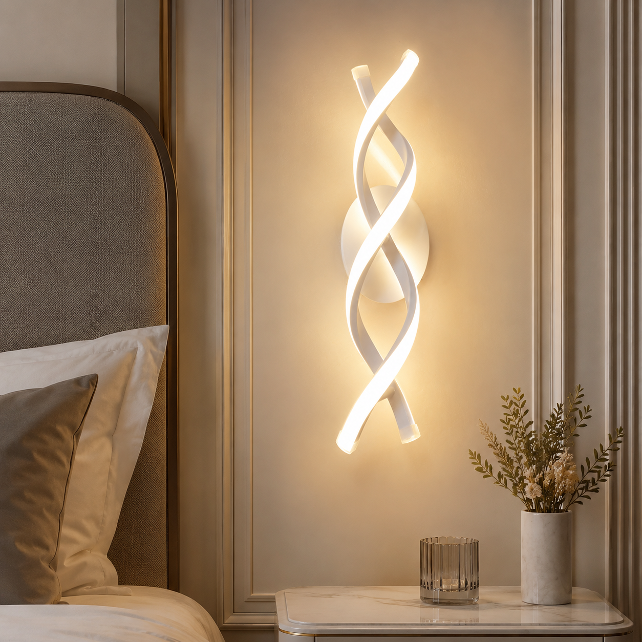 Aplica LED SPIRAL White 3 Functii 43cm Echivalent 200W