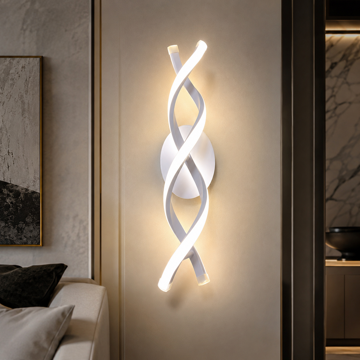 Aplica LED SPIRAL White 3 Functii 43cm Echivalent 200W