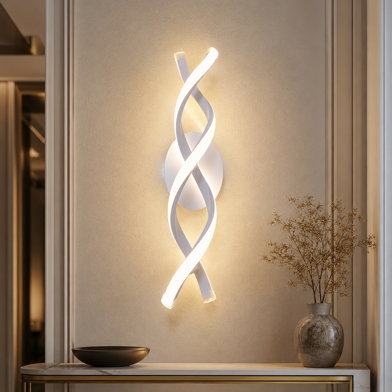 Aplica LED SPIRAL White 3 Functii 43cm Echivalent 200W