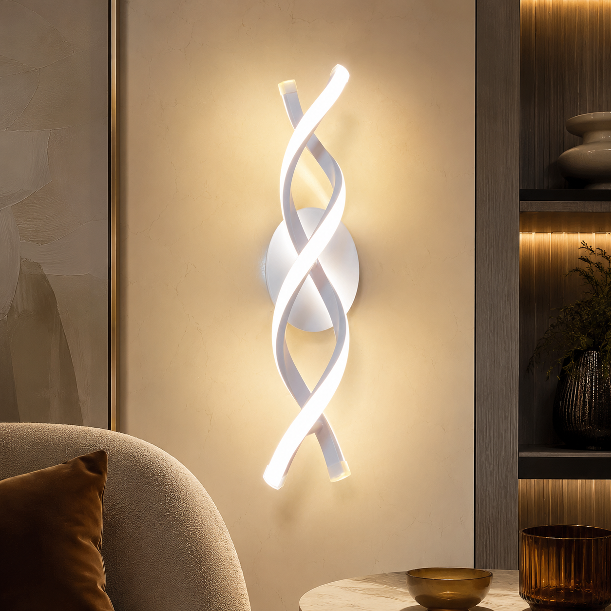 Aplica LED SPIRAL White 3 Functii 43cm Echivalent 200W