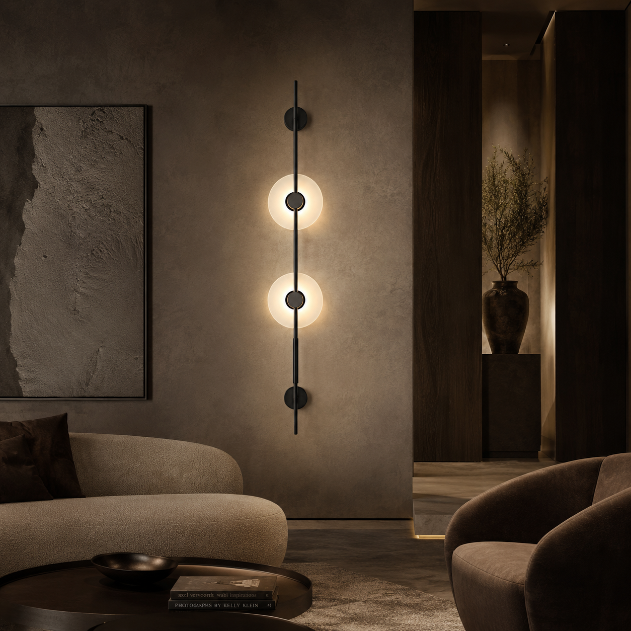 Aplica LED HALO DUO Black 3 Lumini 103CM Echivalent 50W