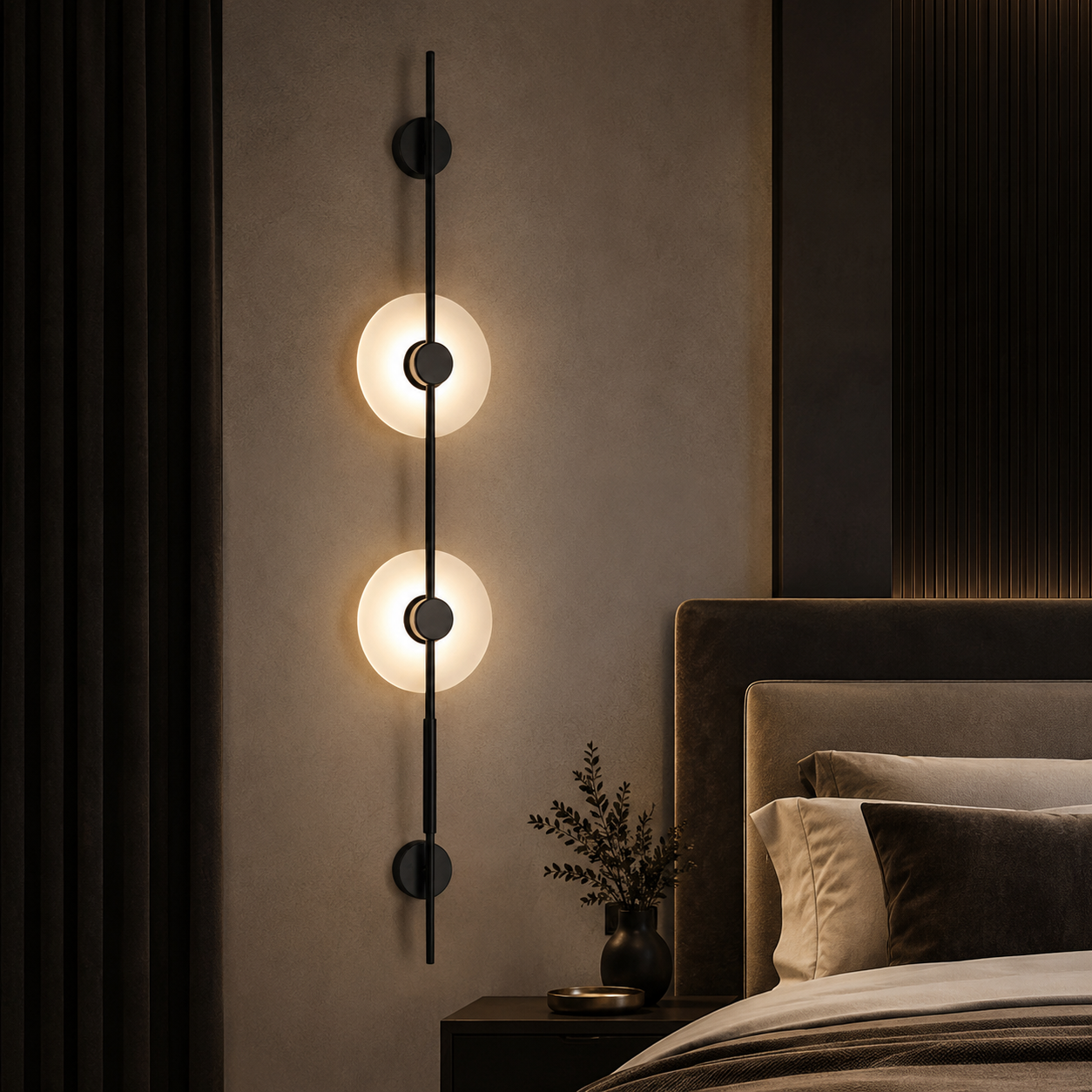 Aplica LED HALO DUO Black 3 Lumini 103CM Echivalent 50W