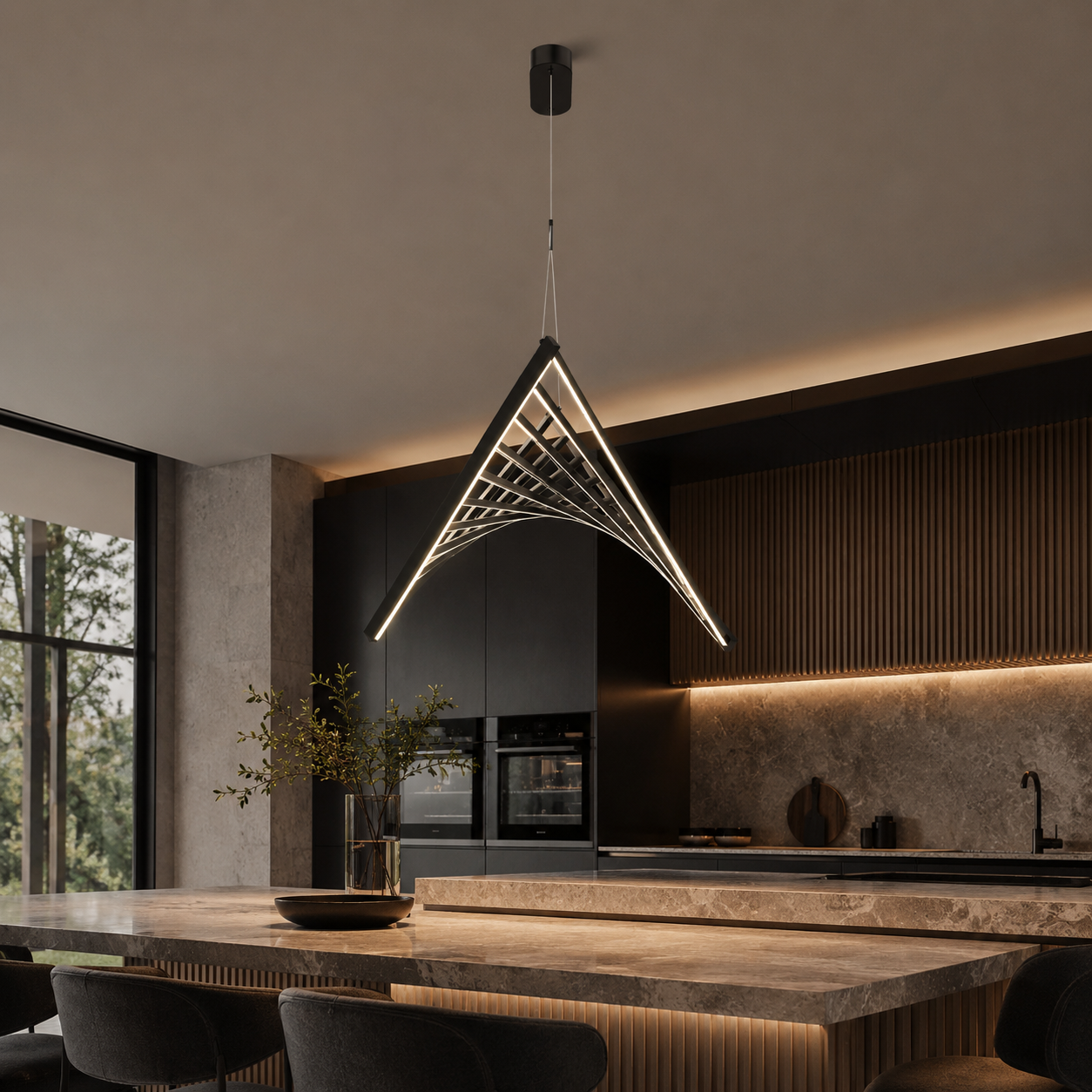 Pendul Unique FLUCTUS Black 3 Functii Dimabil Echivalent 275W