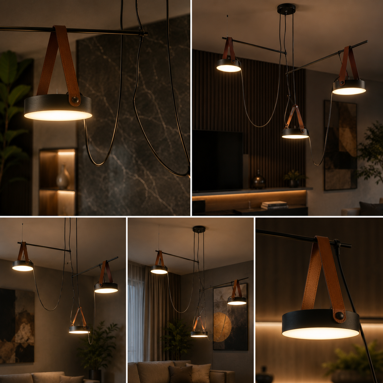 Lustra LED Unique SPECTRUM Black Suspendata Echivalent 300W
