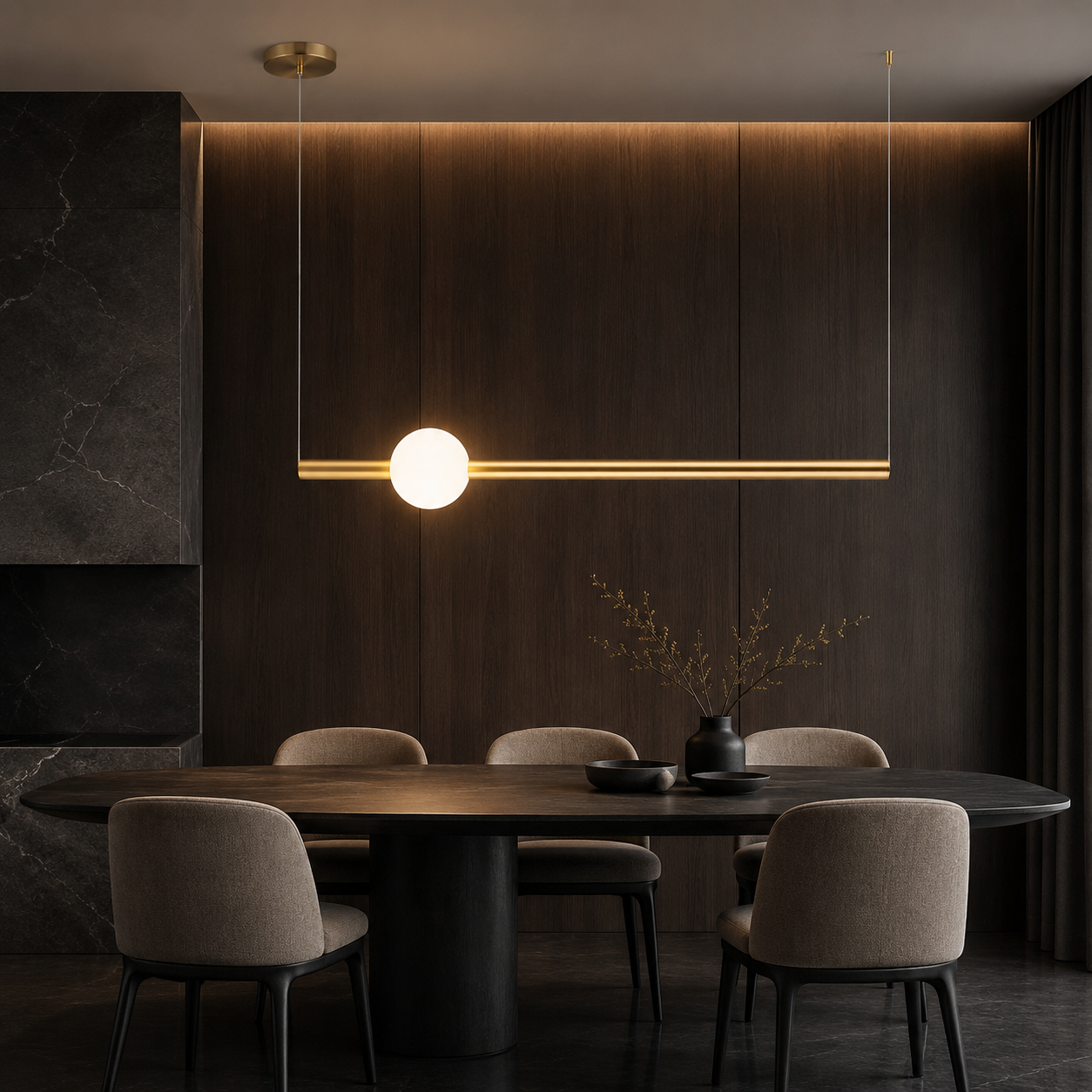 Lustra LED Liniara Unique Veros 8W Gold 120CM Echivalent 75W