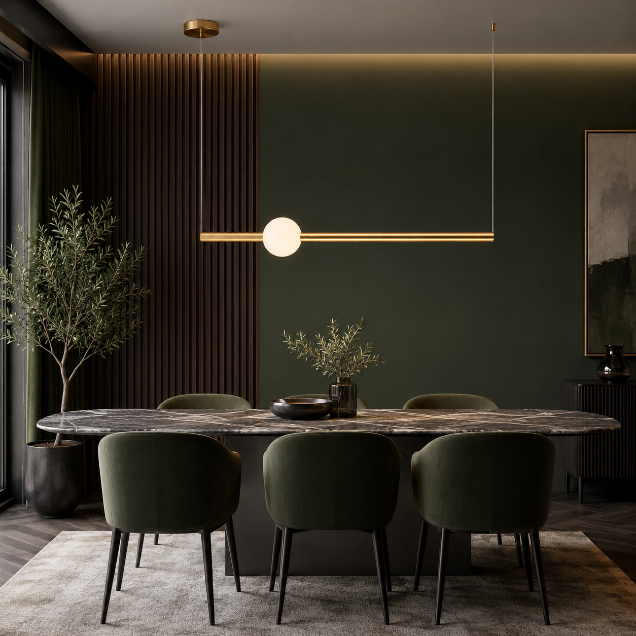 Lustra LED Liniara Unique Veros 8W Gold 120CM Echivalent 75W