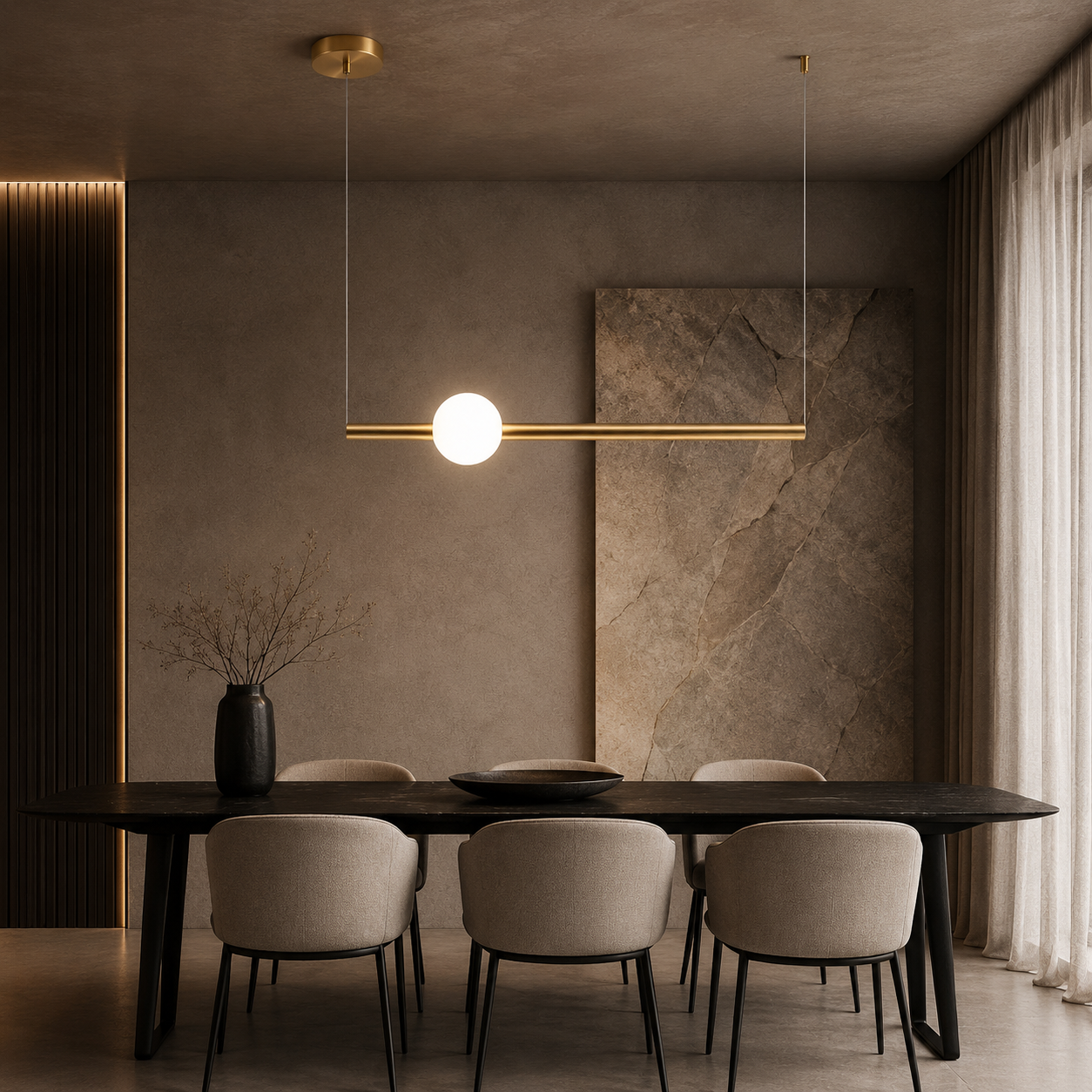 Lustra LED Liniara Unique Veros 8W Gold 120CM Echivalent 75W