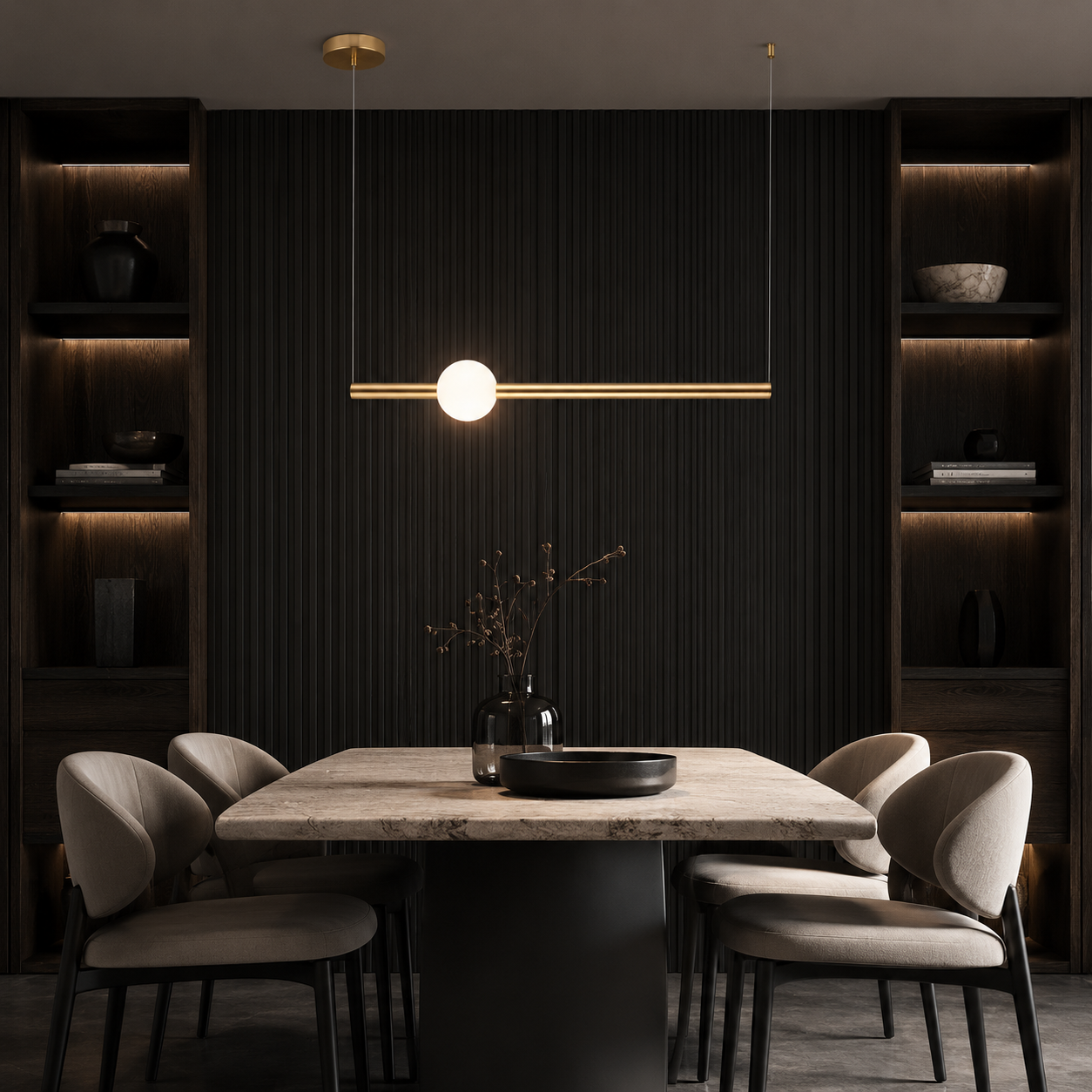 Lustra LED Liniara Unique Veros 8W Gold 120CM Echivalent 75W