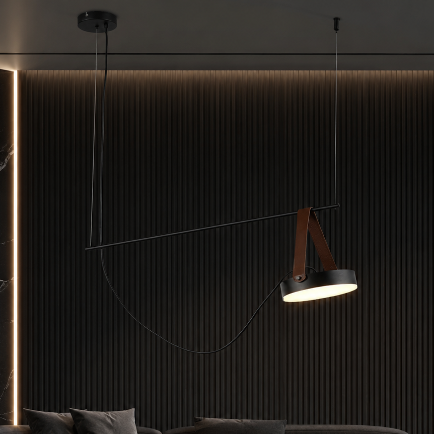 Lustra LED Unique SPECTRUM Black Suspendata 1 Sursa Echivalent 75W