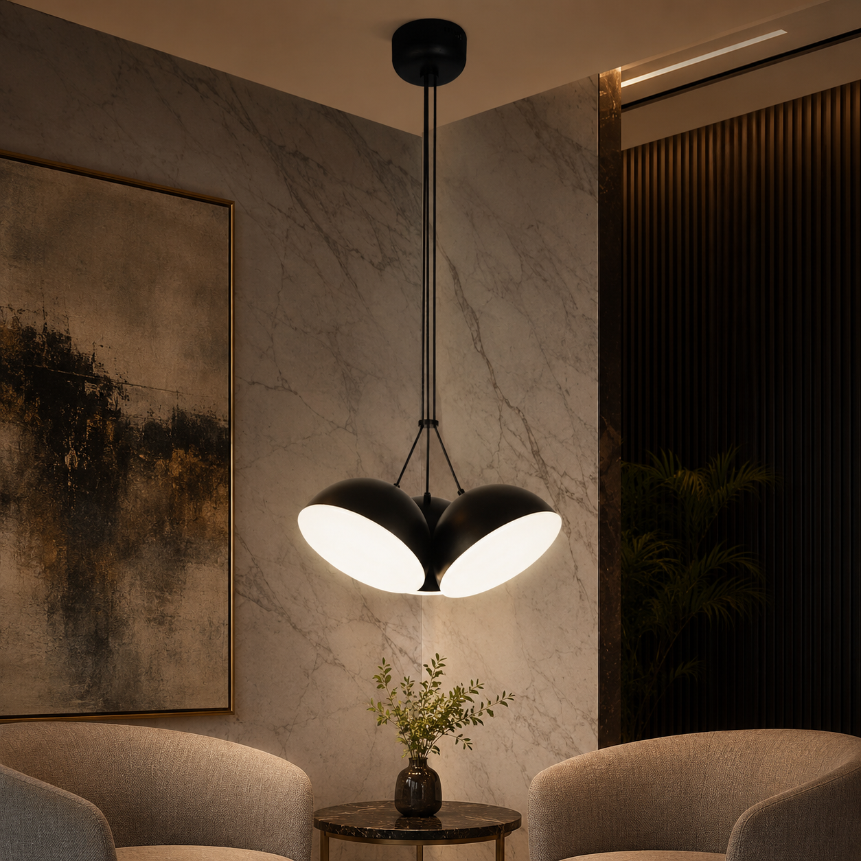 Pendul LED CROWD Unique 60W Black Echivalent 200W
