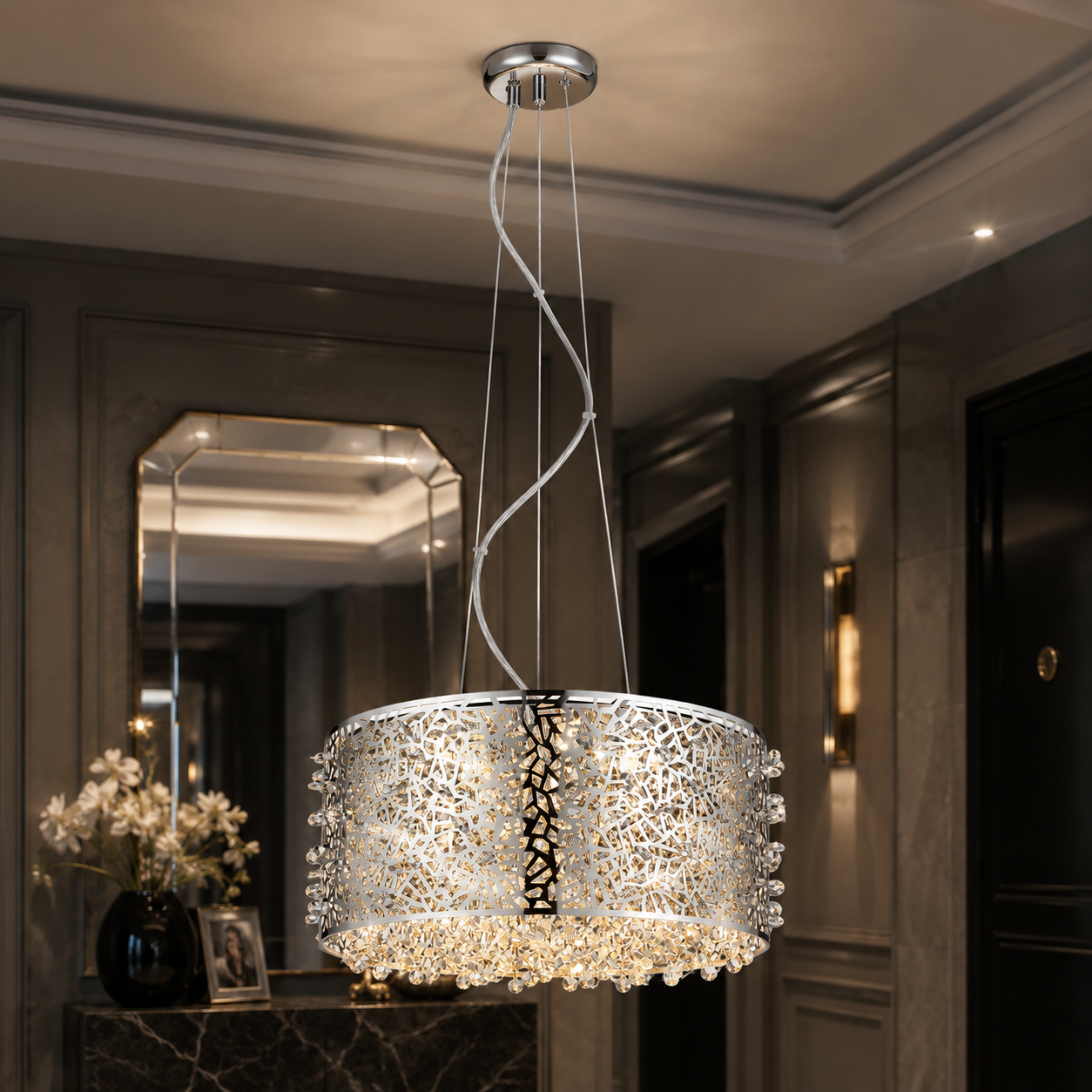 Candelabru LED FOREST Unique Crom Dimabil Echivalent 150W