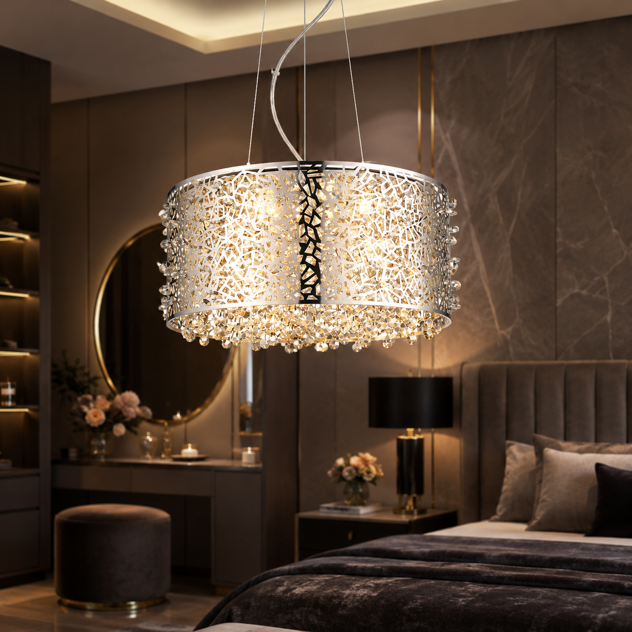 Candelabru LED FOREST Unique Crom Dimabil Echivalent 150W