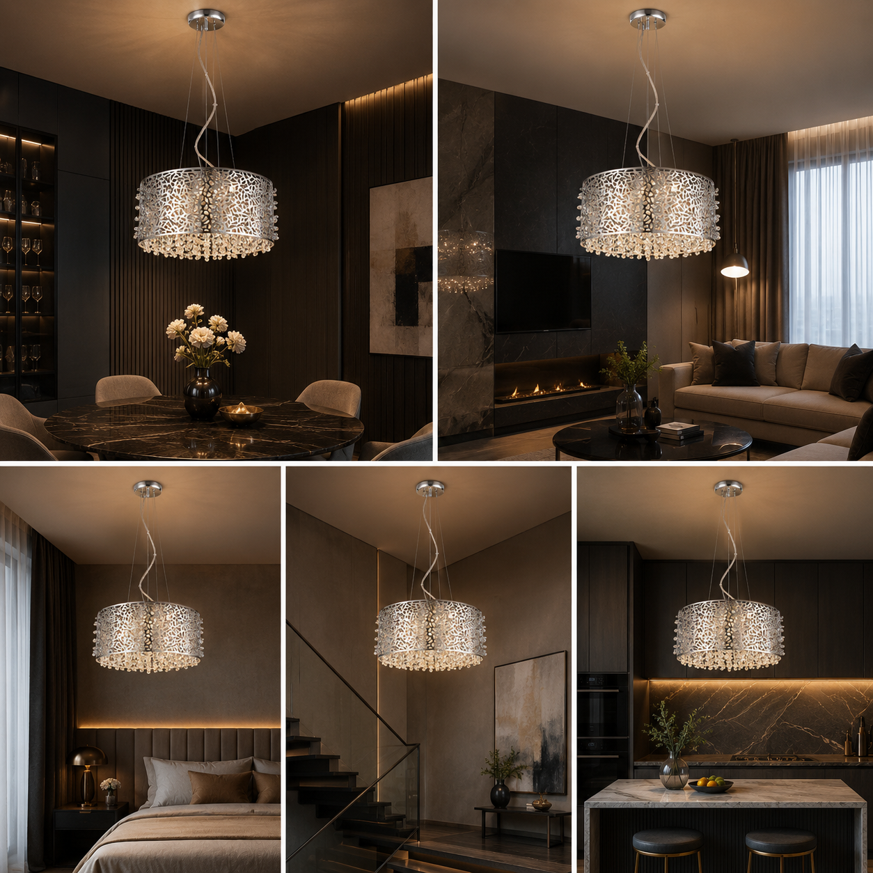 Candelabru LED FOREST Unique Crom Dimabil Echivalent 150W
