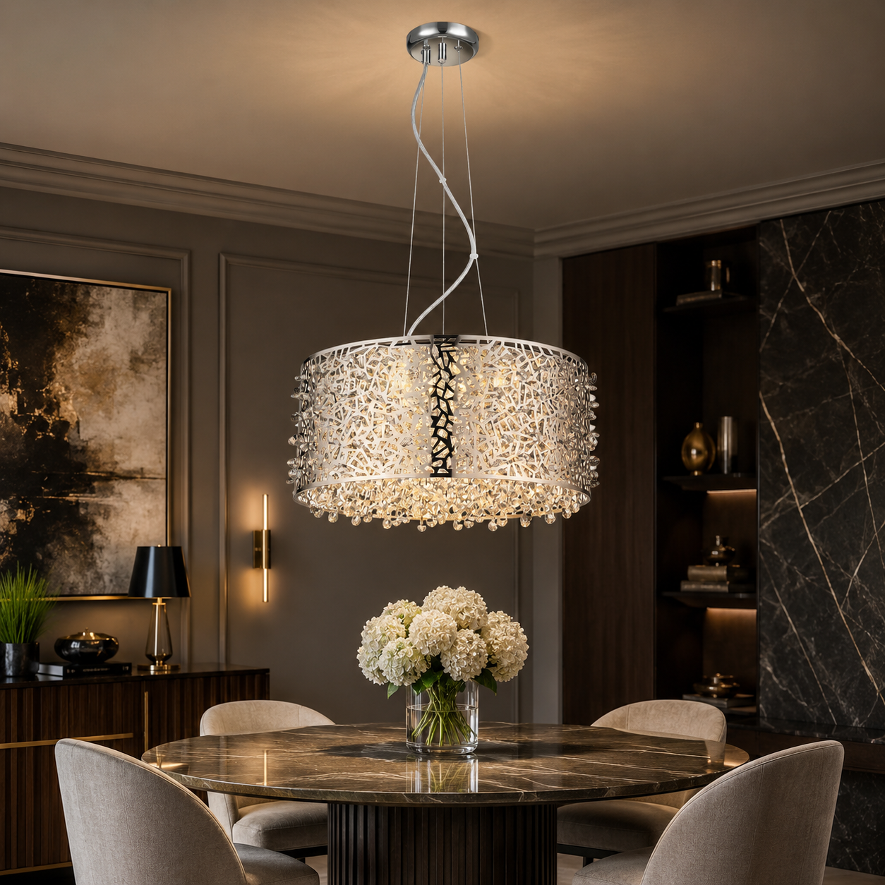 Candelabru LED FOREST Unique Crom Dimabil Echivalent 150W