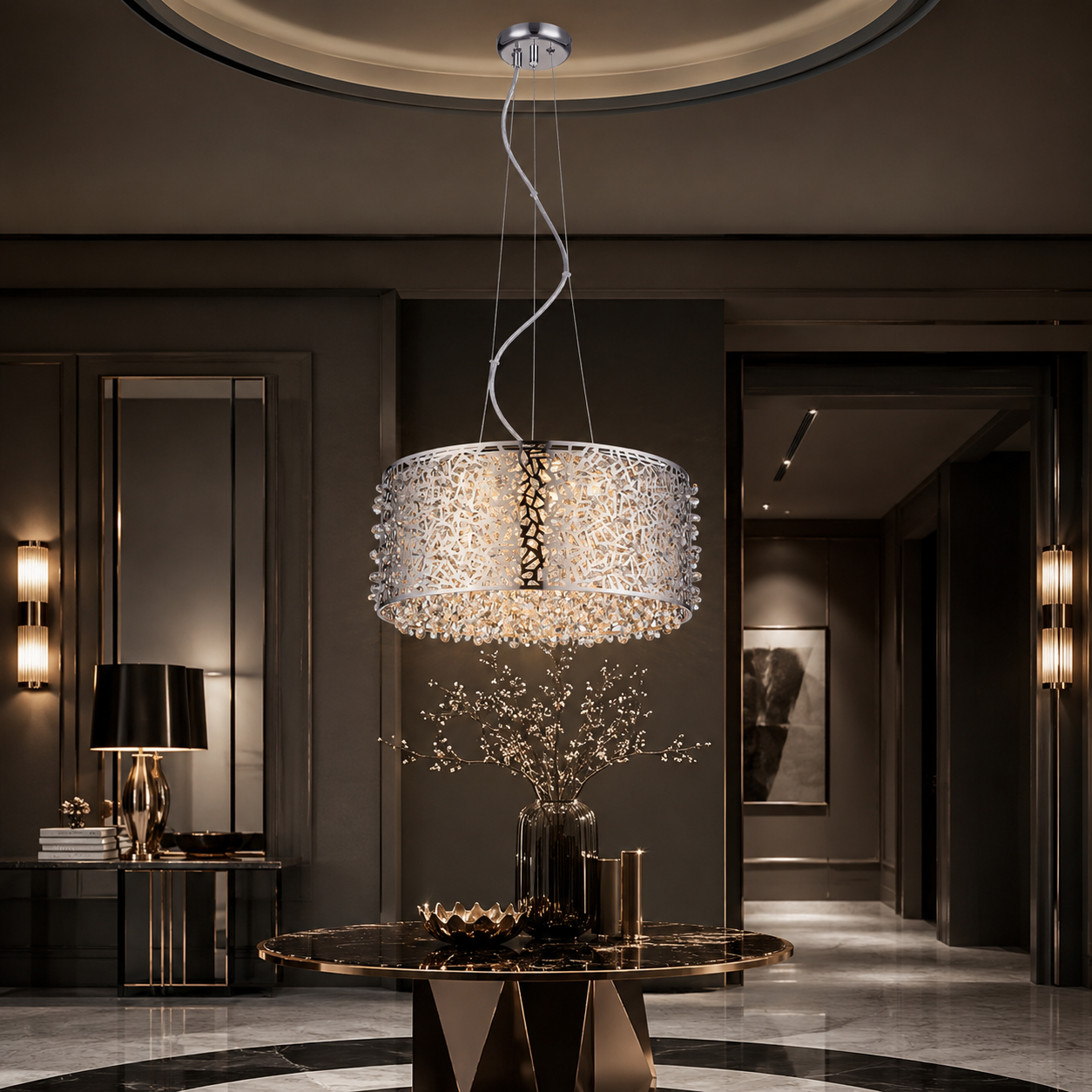 Candelabru LED FOREST Unique Crom Dimabil Echivalent 150W