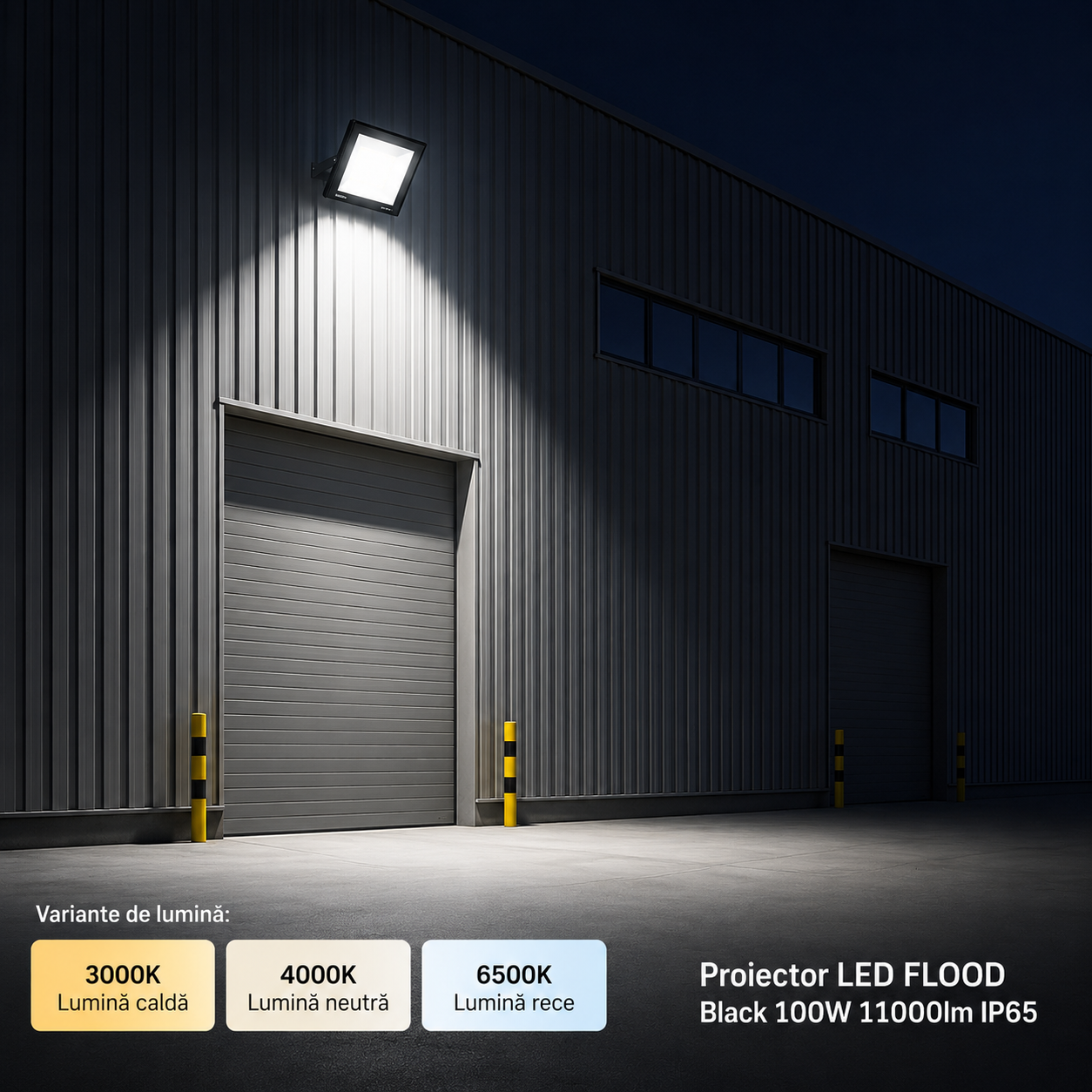 Proiector LED FLOOD Black 100W 11000lm IP65