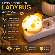 Lampa de veghe LED LADYBUG 0.4W Yellow
