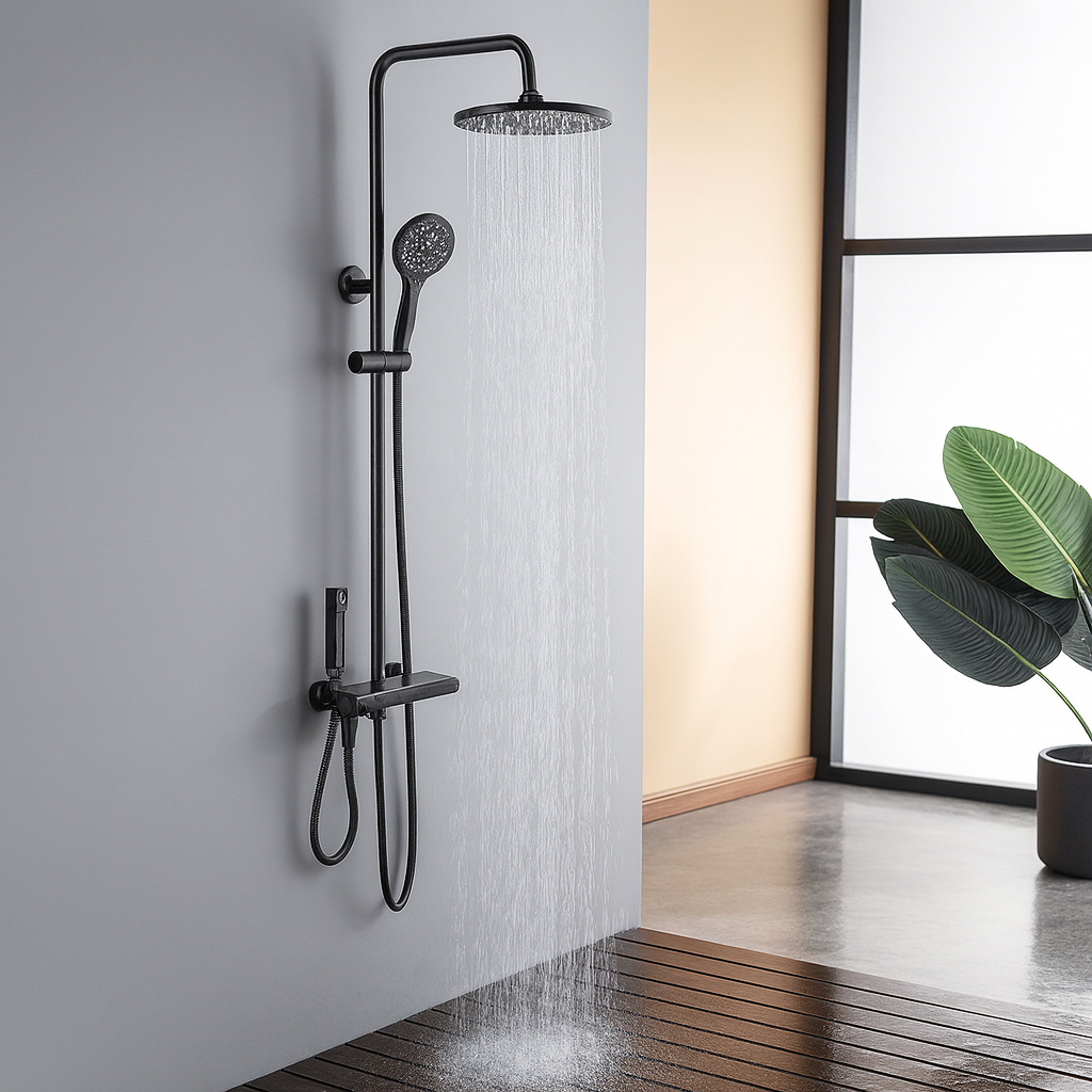 Coloana de Dus Premium 4 Moduri de Pulverizare Negru Inox