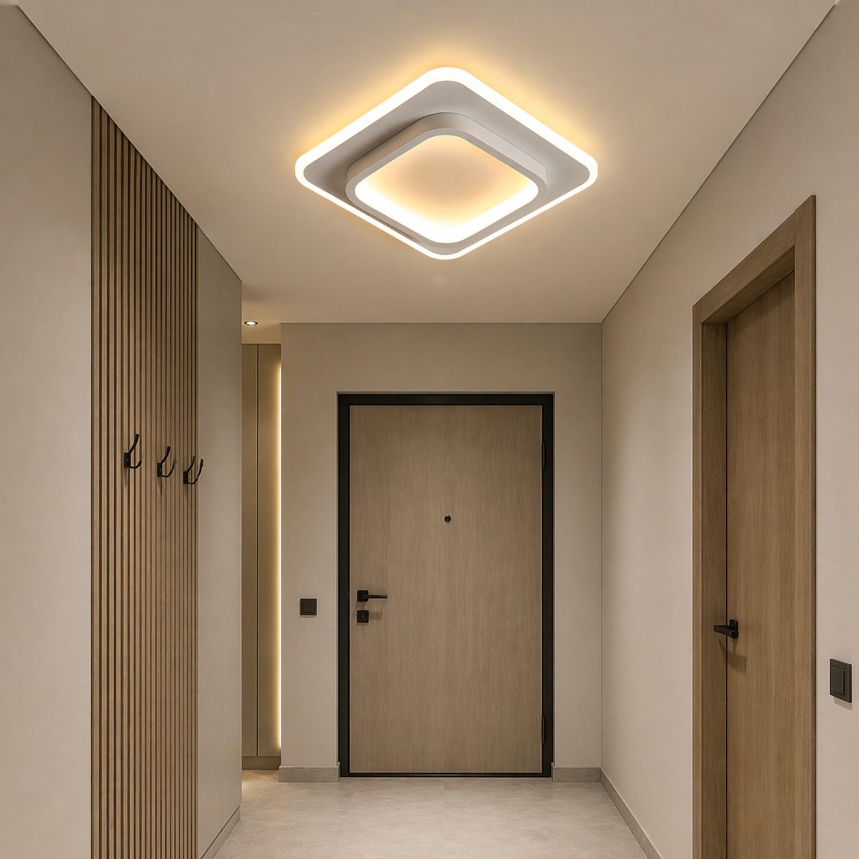 Lustra LED LOKI SQUARE Alb Echivalent 200W