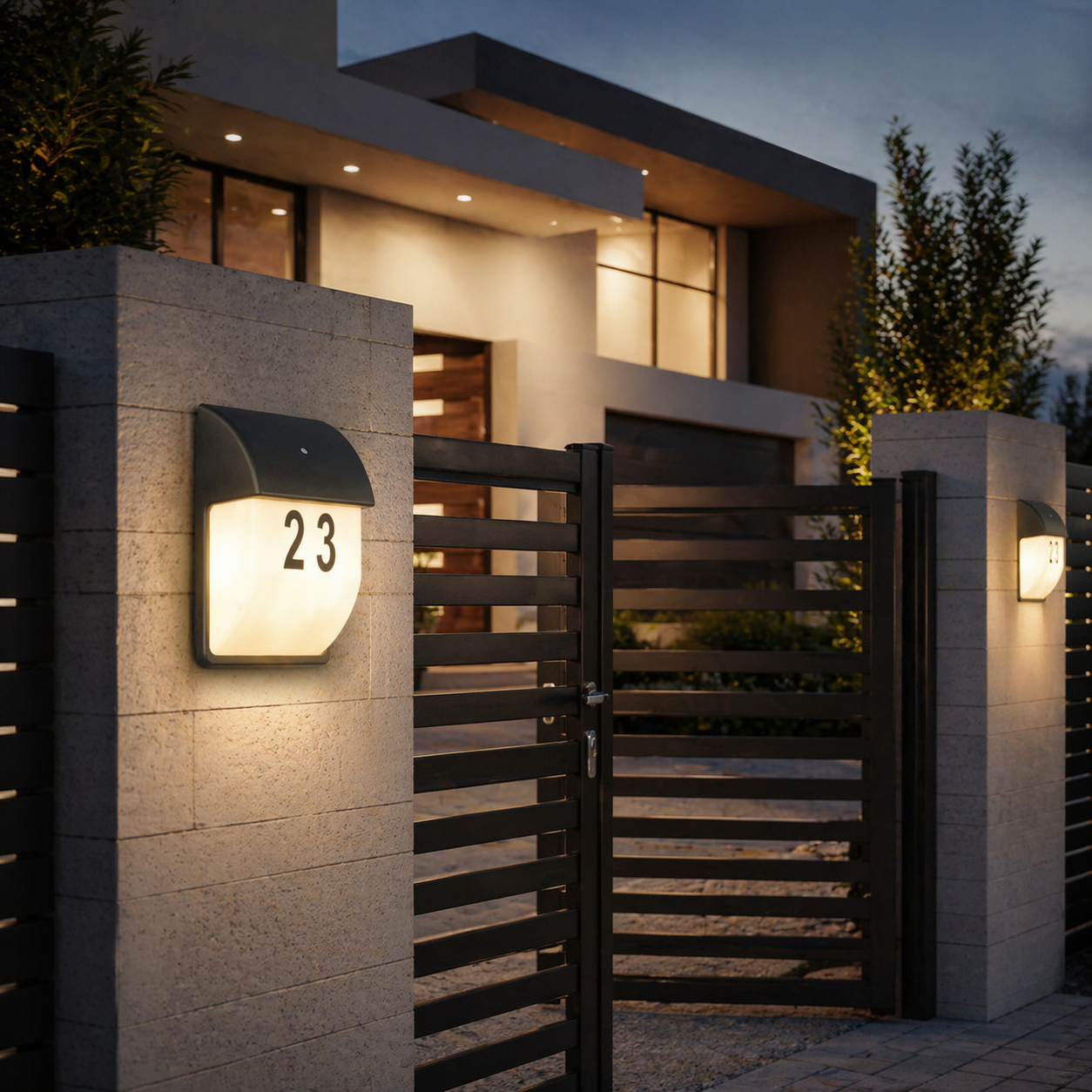 Aplica Exterior Premium MERSEY cu Senzor Crepuscular + Set Numere Casa