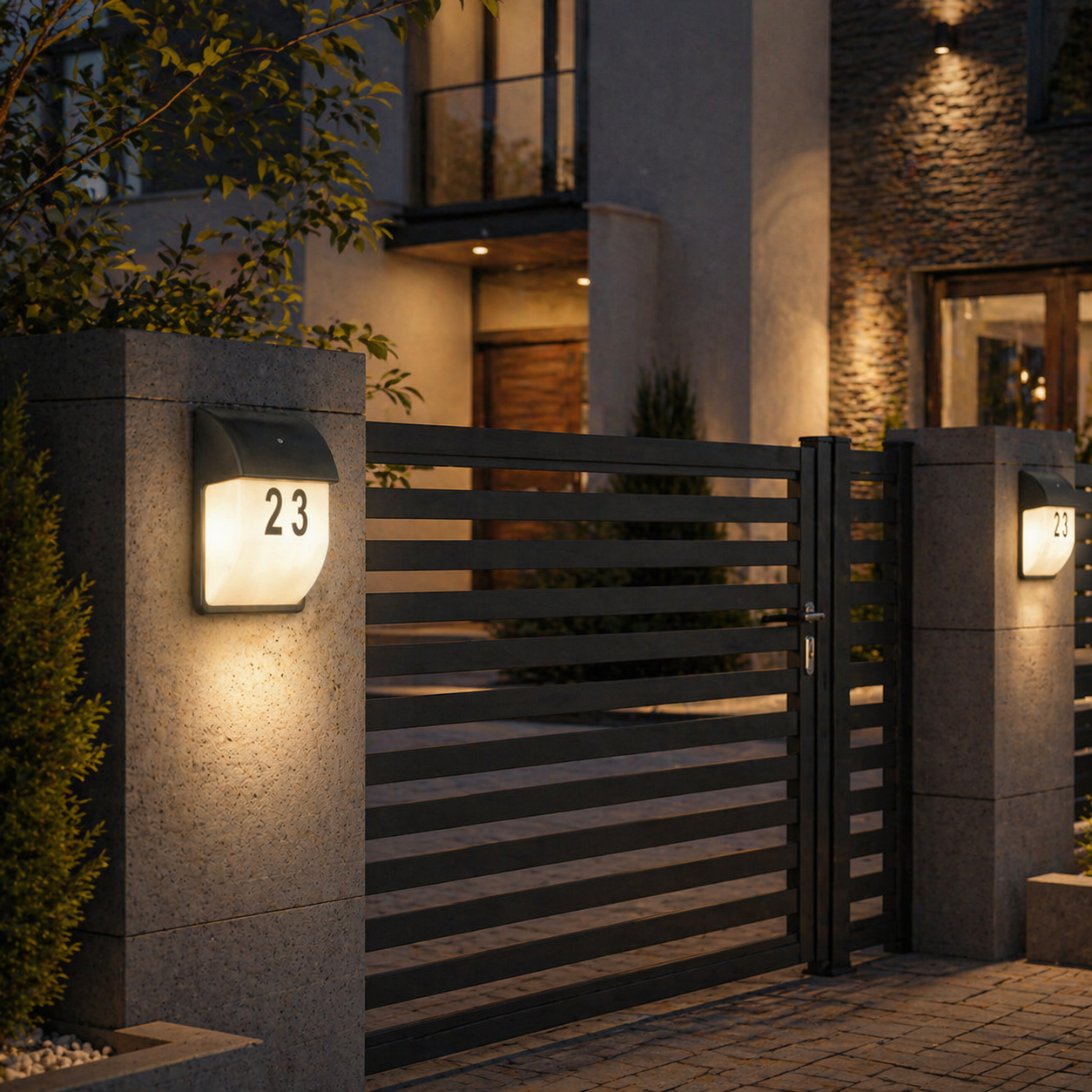 Aplica Exterior Premium MERSEY cu Senzor Crepuscular + Set Numere Casa