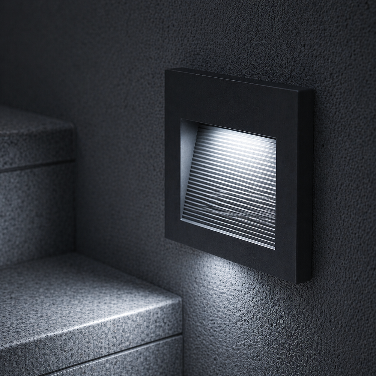 Spot LED Exterior Treapta Aplicat 6W IP65 Patrat