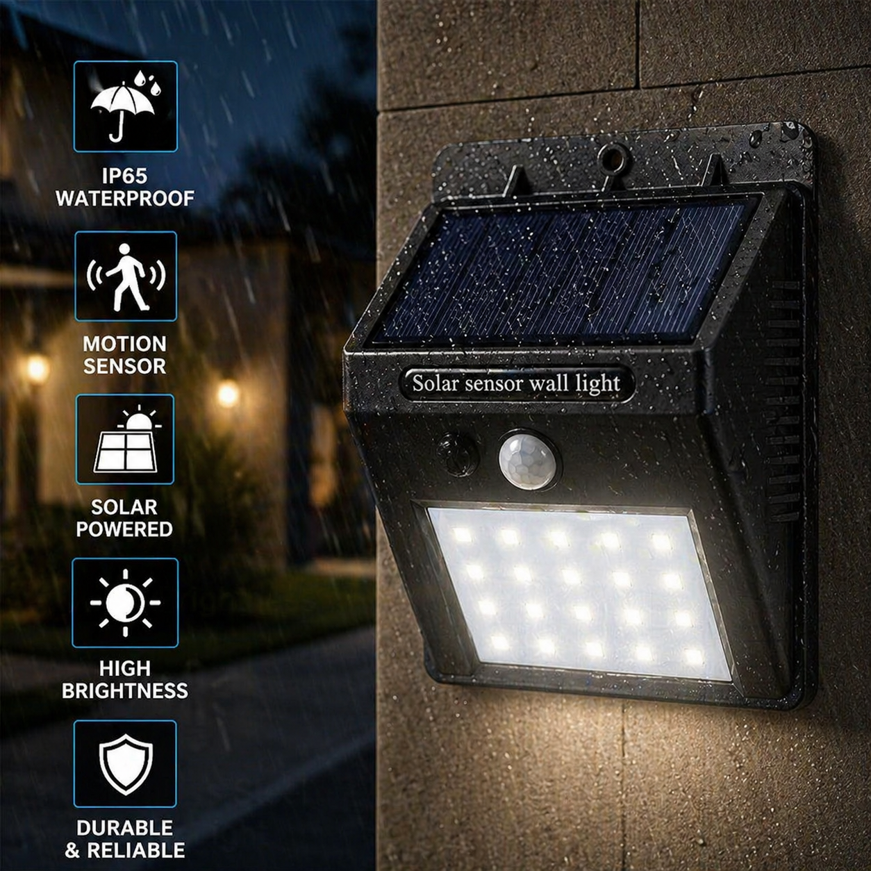 Aplica LED Exterior Solara Senzor 20 SMD