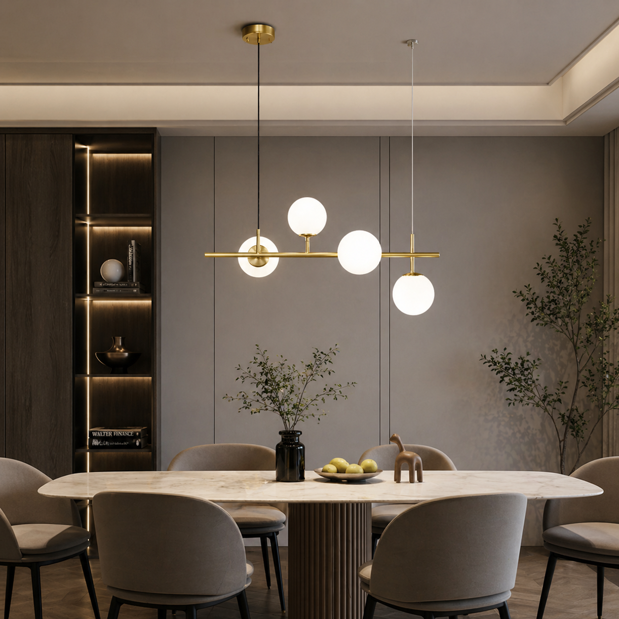 Lustra Abajur MAT GOLD Liniara 4XE27