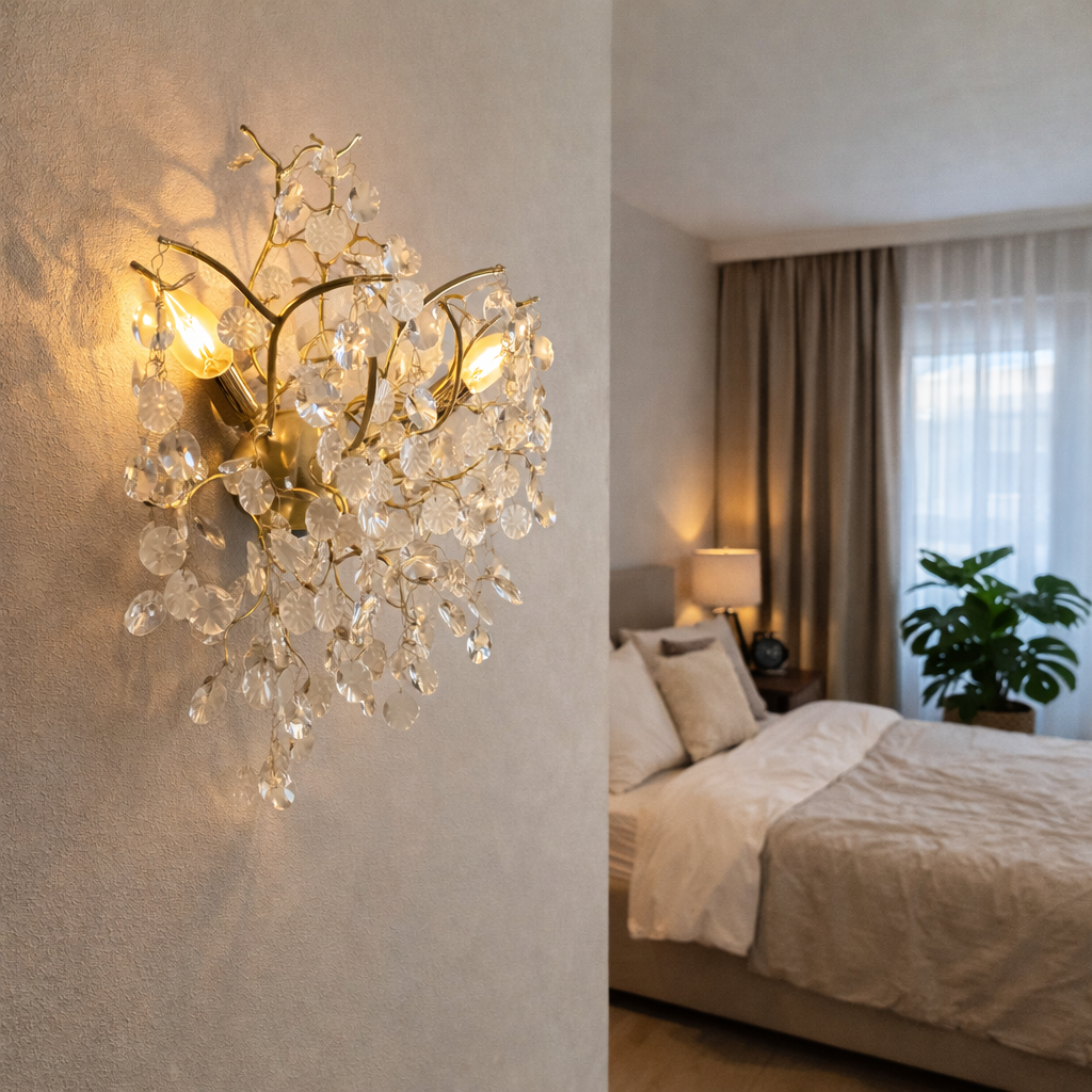 Aplica Perete Cristal Luxury Golden SunFlower