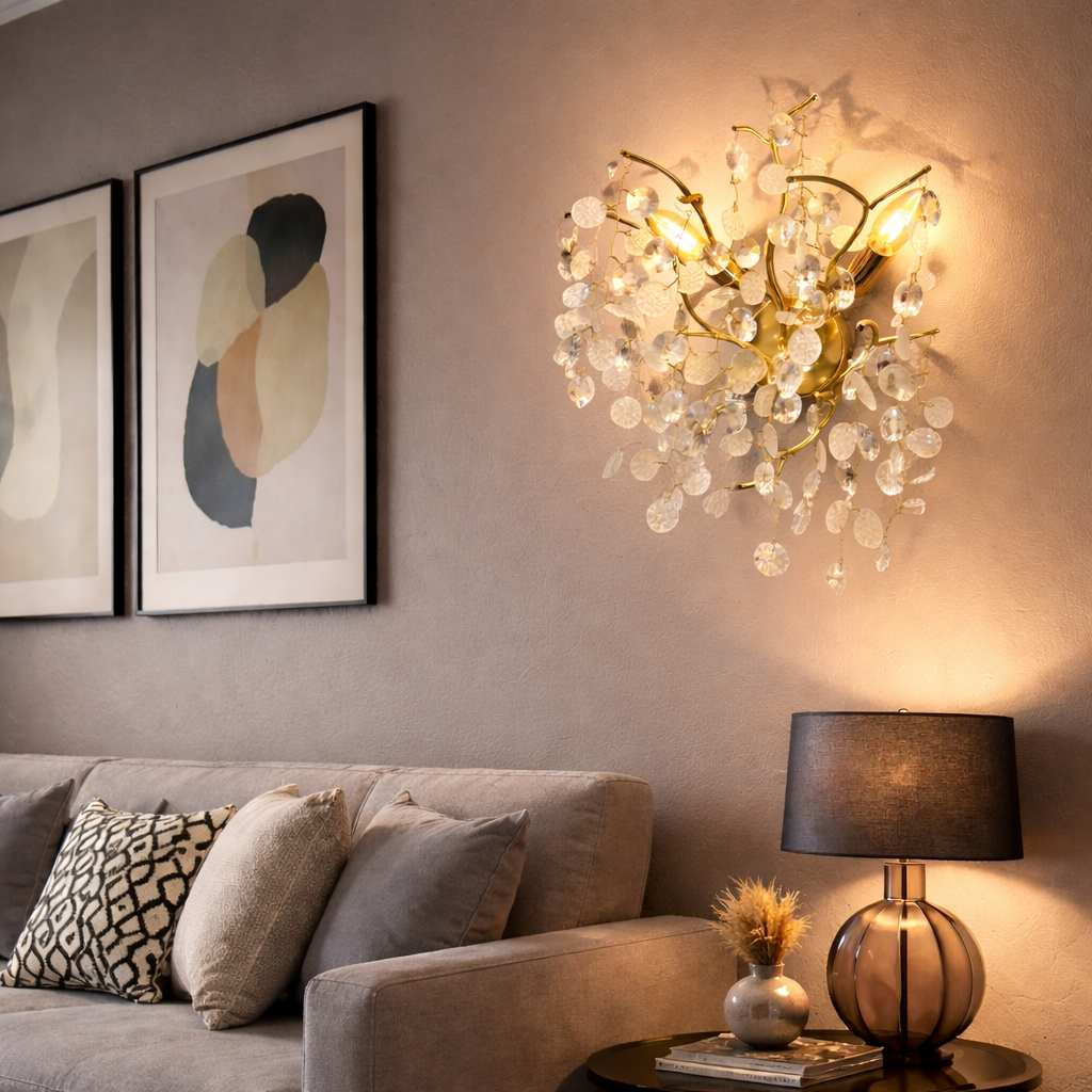 Aplica Perete Cristal Luxury Golden SunFlower