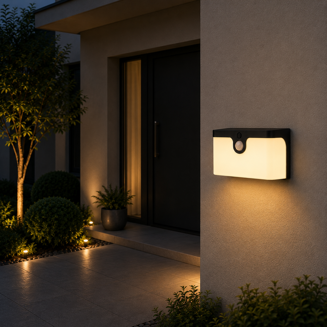 Aplica LED Exterior CROARA Gri Antracit cu Senzor 15CM