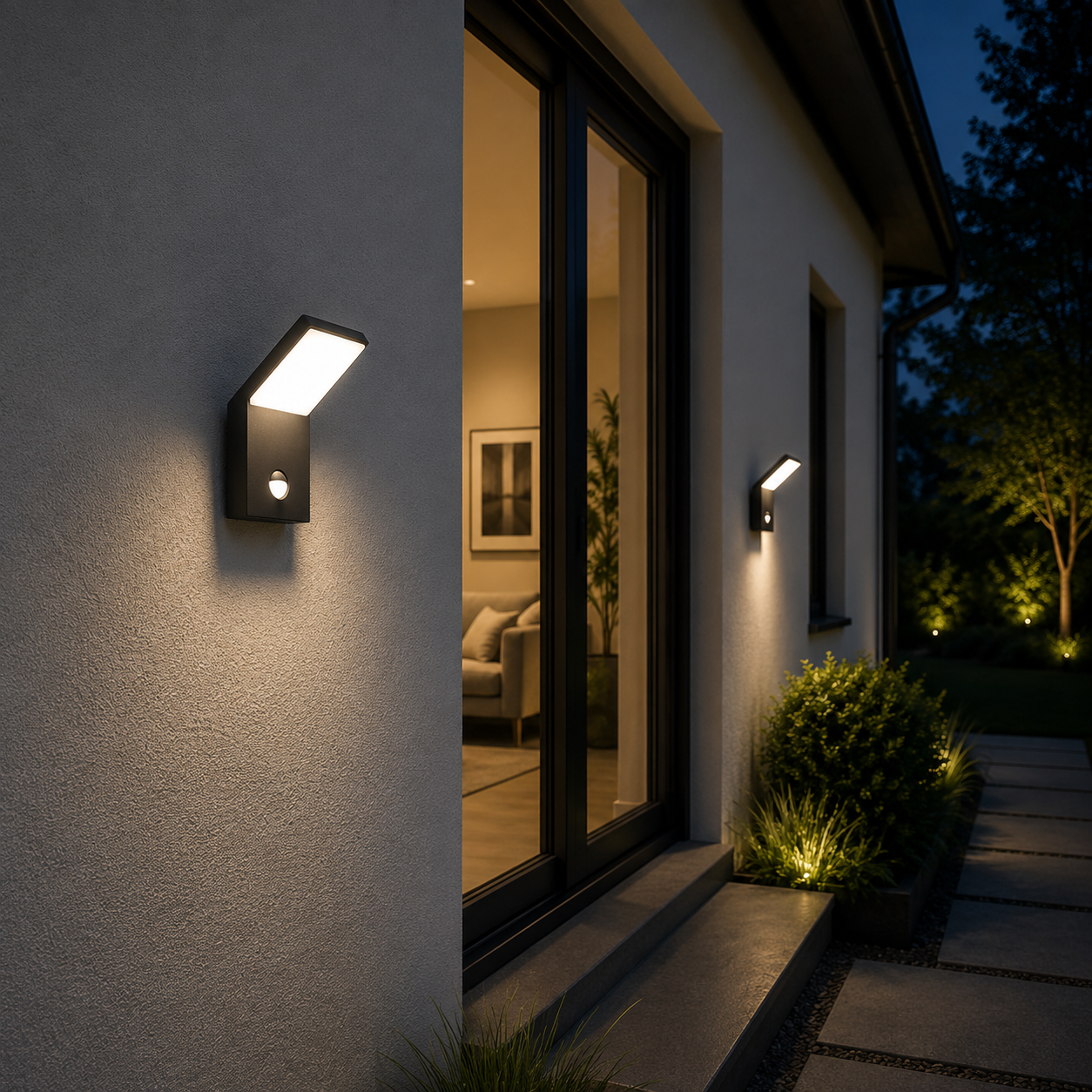 Aplica LED exterior PEARL cu senzor de miscare, IP54, antracit