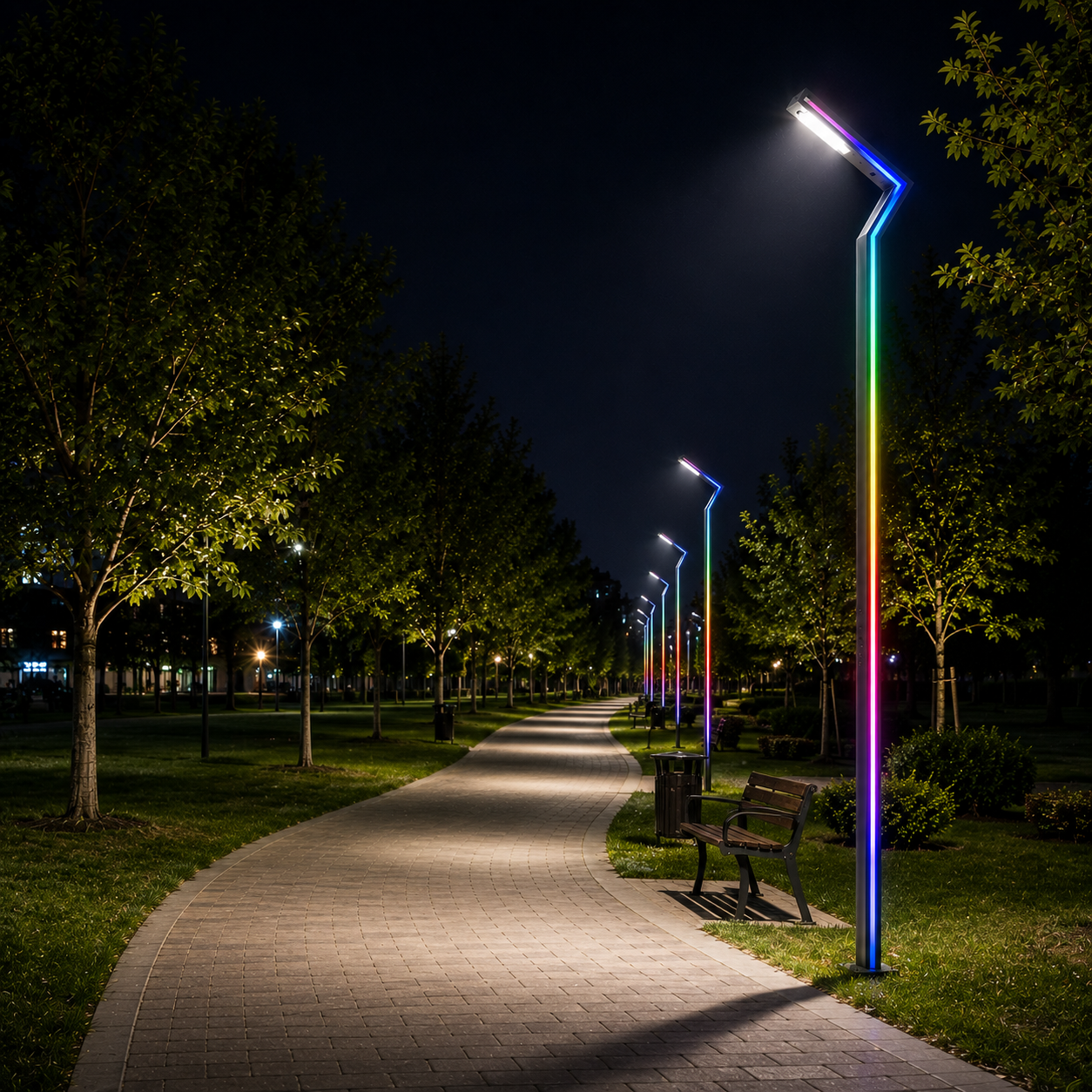 Stalp Iluminat Stradal 30W RGB Telecomanda 3.5m
