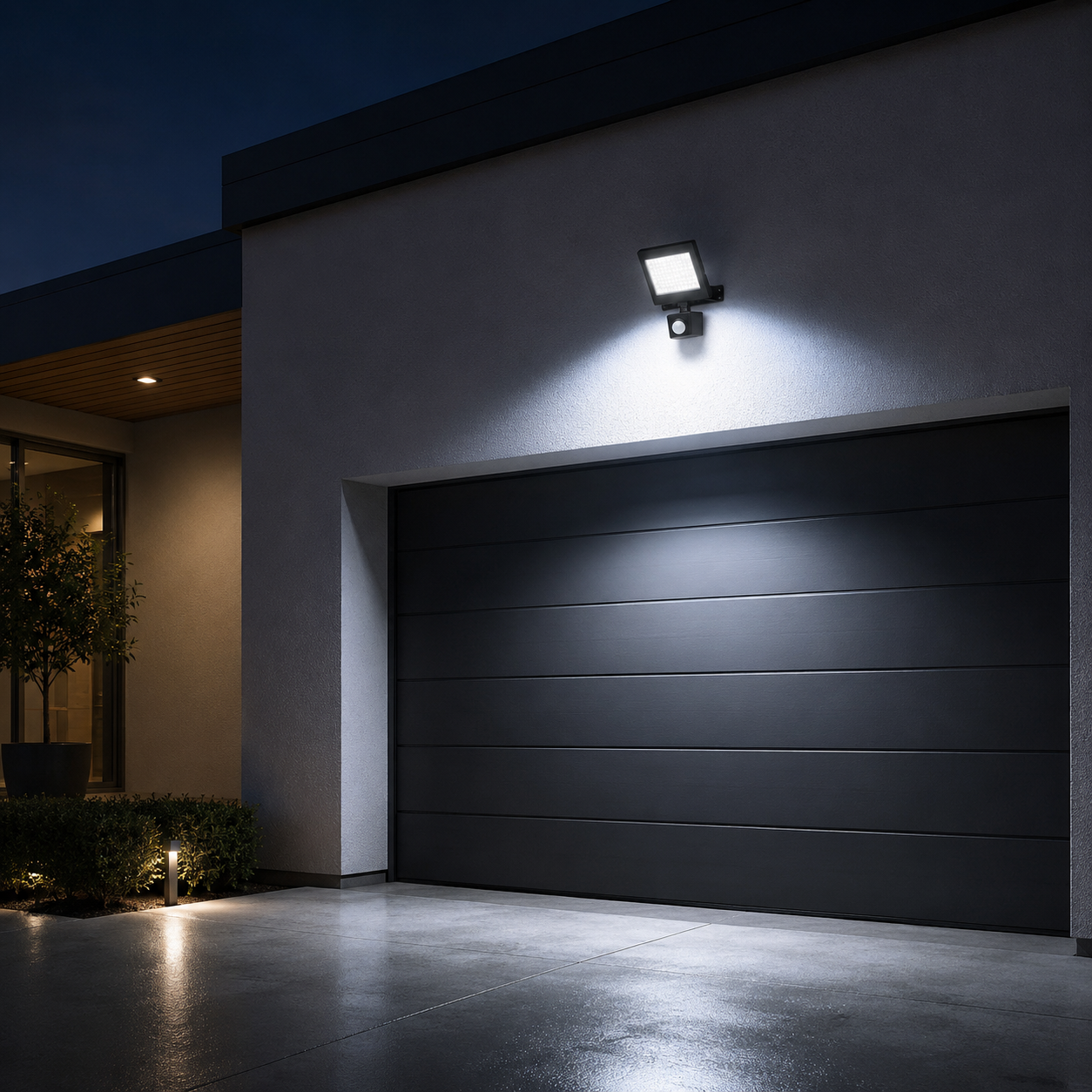 Proiector LED FLOOD Black 50W IP54 cu Senzor 6500K