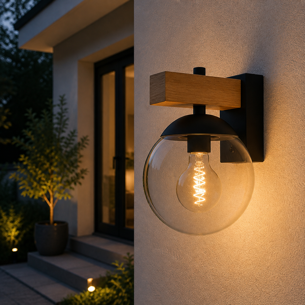 Aplica Exterior BUFALATA Black & Brown Eglo